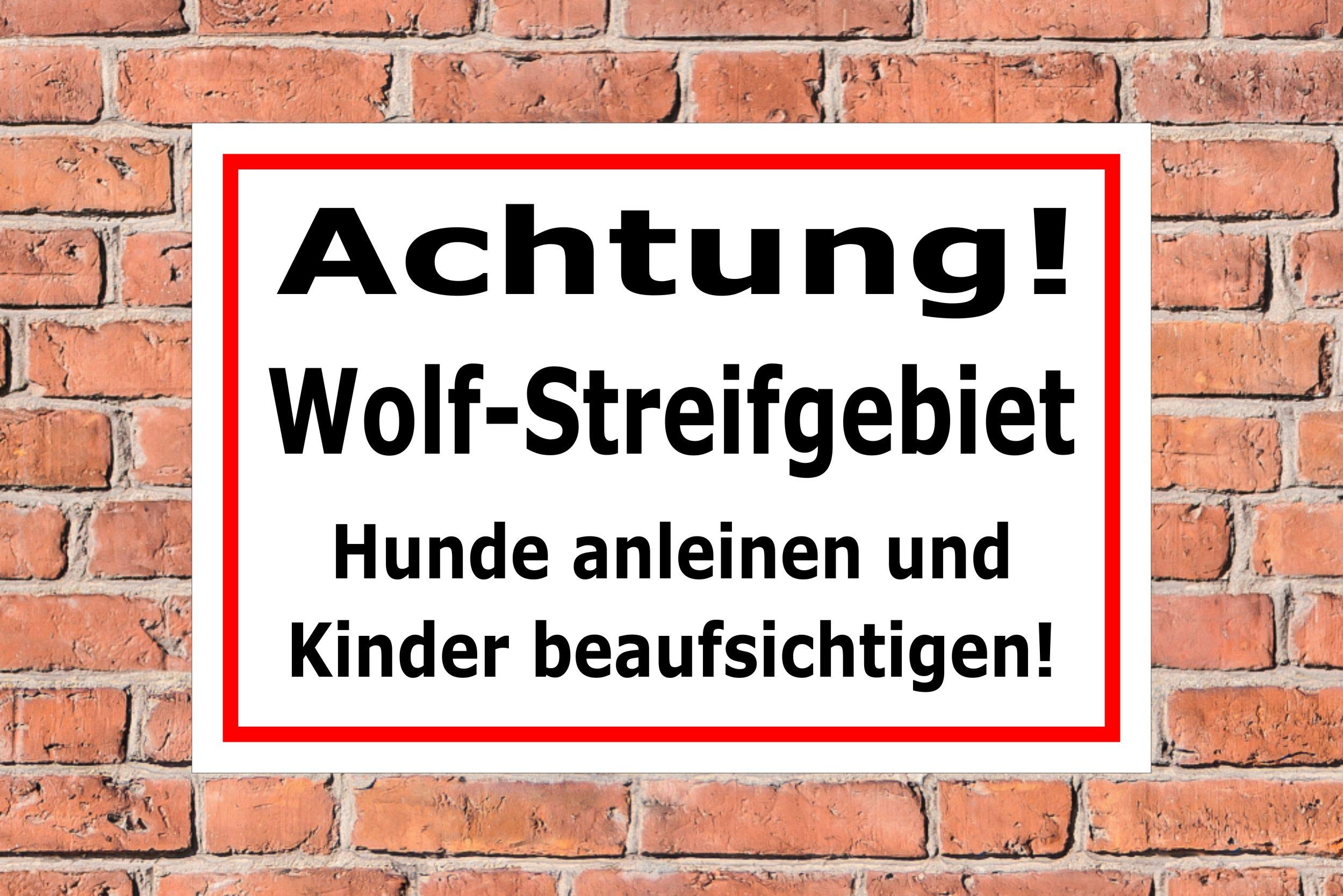 Melis-Folienwerkstatt Schild 'Wolfsgebiet' – 45x30 Cm, 3 Mm Aluverbund, Wetterfest