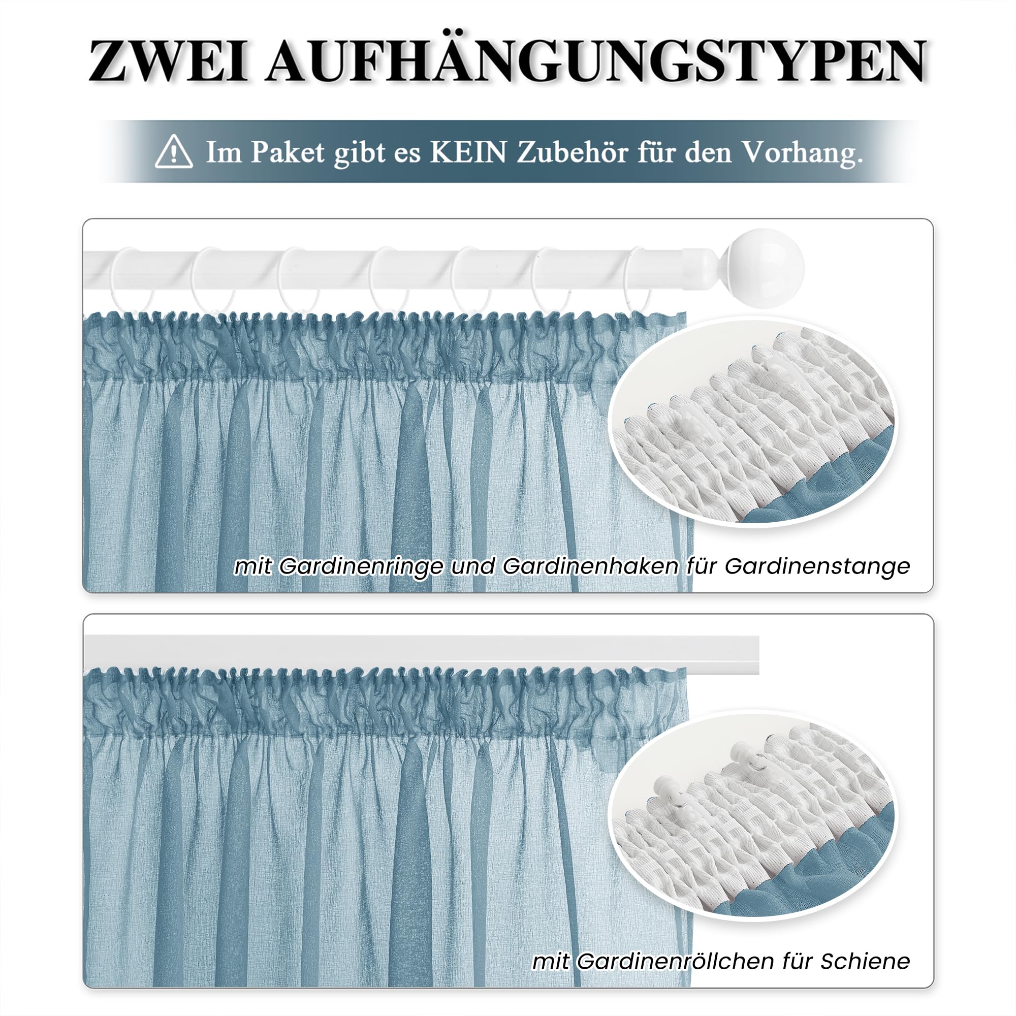 PONY DANCE Tende Moderne per Soggiorno con Fettuccia Voile Curtains Filtraggio Luce Morbida per Salotto Eleganti Tende Trasparenti 2 Pezzi L 140 x A 245 cm, Blu