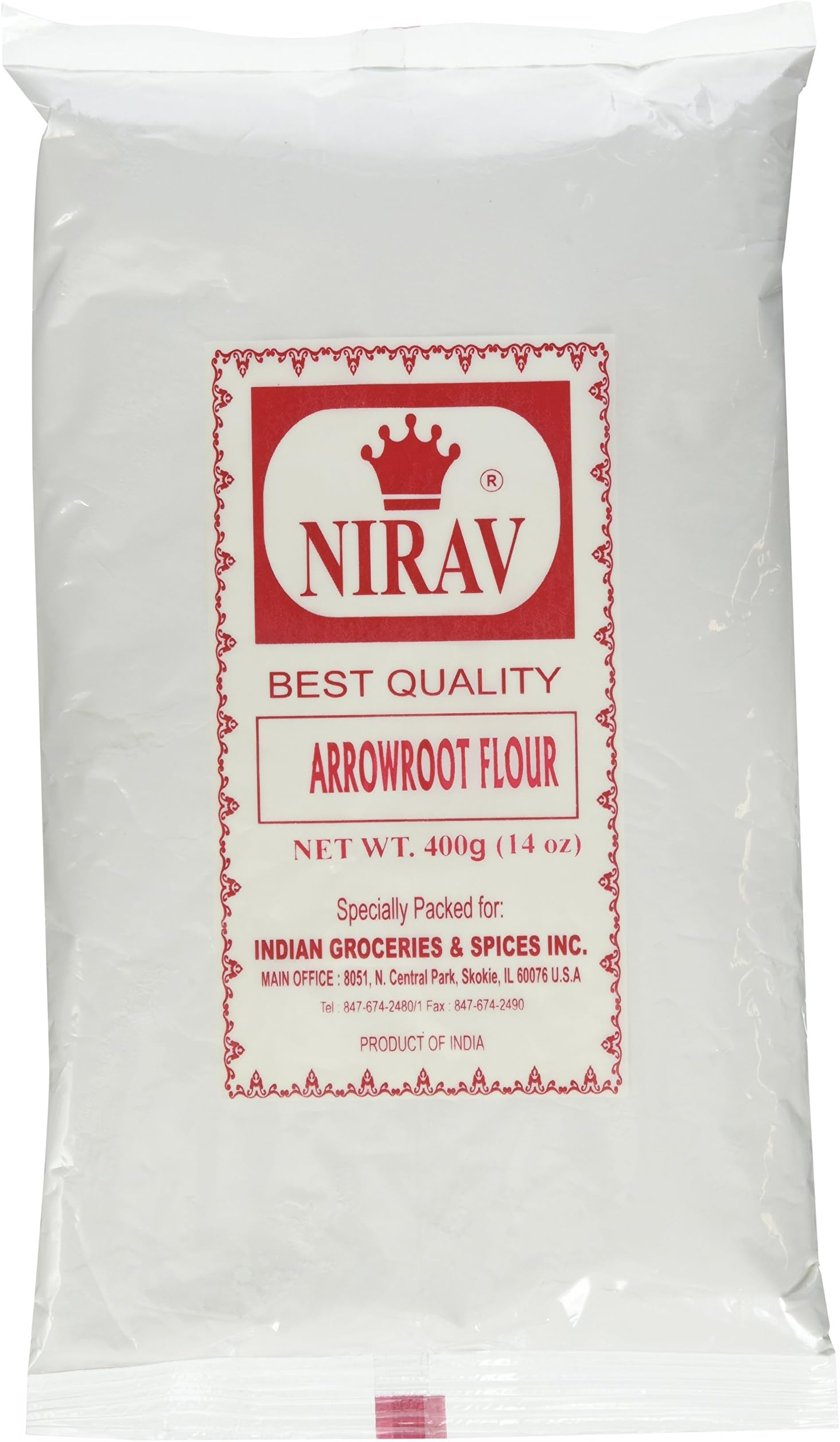 Nirav, Arrowroot Flour, 400 Grams(gm)