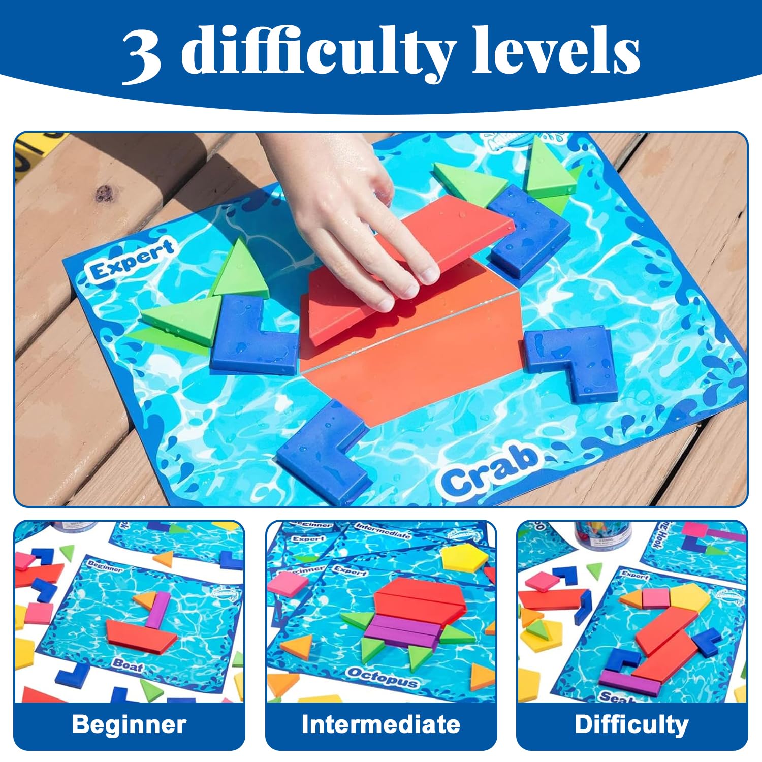 Divertidos Juegos De Entrenamiento De Natación, Juegos Divertidos para Nadar bajo el Agua, Juego Rompecabeza Buceos Piscinas con 40 Figuras Diferentes Formas, para Viajes, Vacaciones, Playa, Picnic