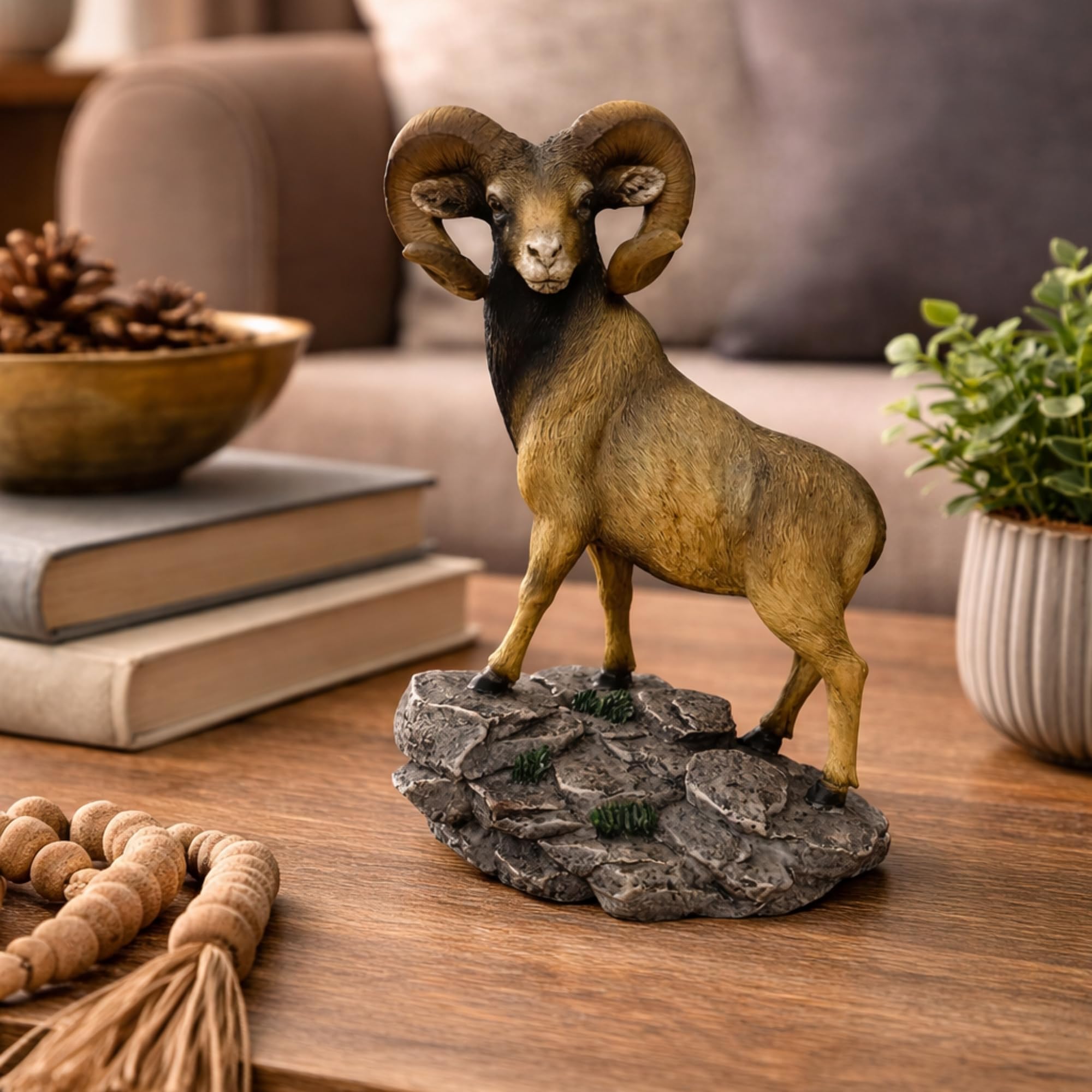 The Bridge Collection Estatueta de carneiro com chifres - figura