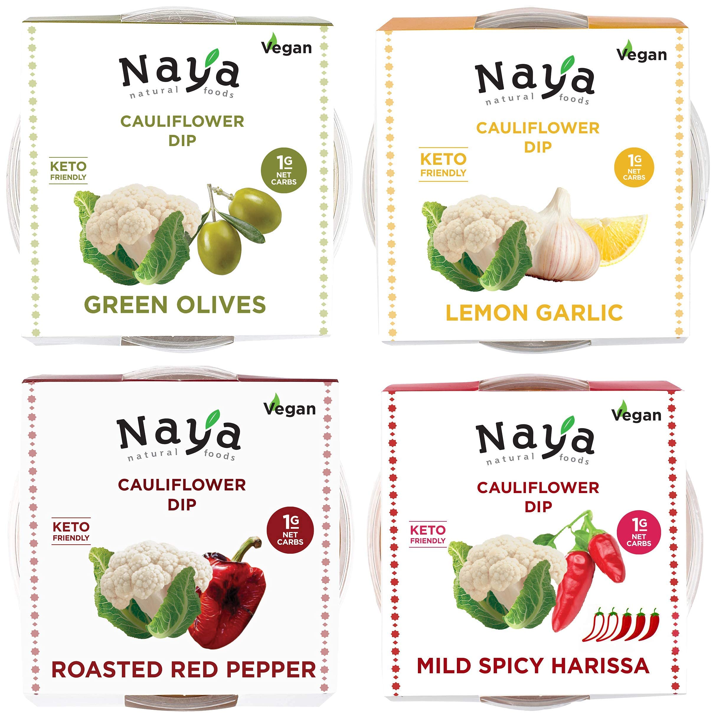 Buy Cauliflower Hummus Low Carb, Sugar Free, Keto Friendly (Variety