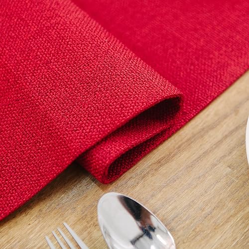 Miniatura 110 de Juego de 4 manteles individuales de lino suave hechos a mano resistentes al calor, manteles individuales para mesa de comedor, manteles individuales