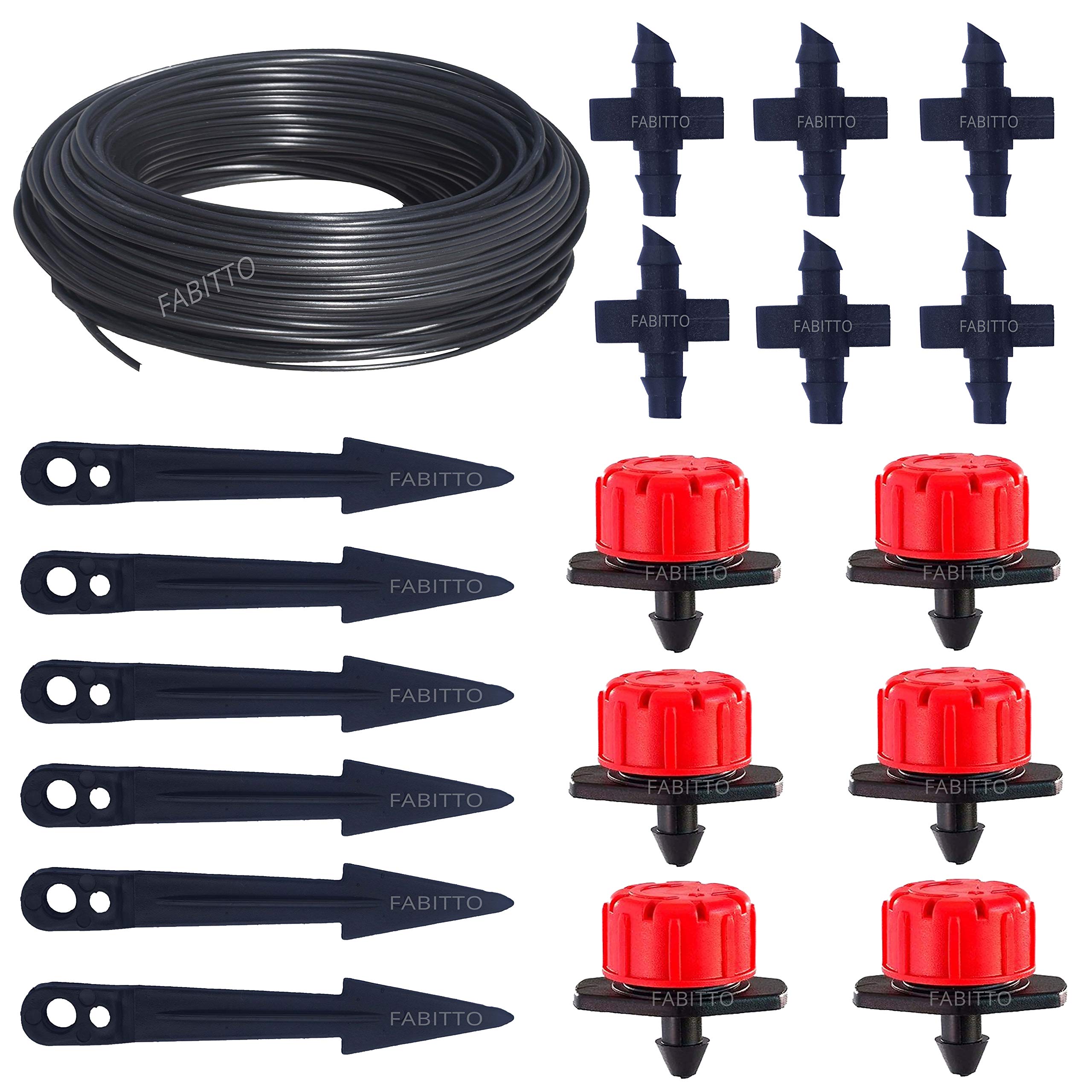 FABITTO 4mm Drip Pipe Irrigation Joiners Accessories Adjustable Emitters/Drippers, Pin Connectors, Nails/Stakes 180pcs for Watering The Home Garden Plants. (B083H2KNJT) Amazon Price History, Amazon Price Tracker
