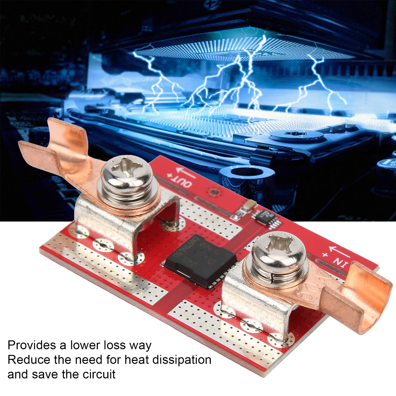 Contrôleur Solaire MPPT 50A avec Carte Anti-Refoulement, 12V 24V 48V, Haute Sécurité, Faible Perte, 38 x 54 mm