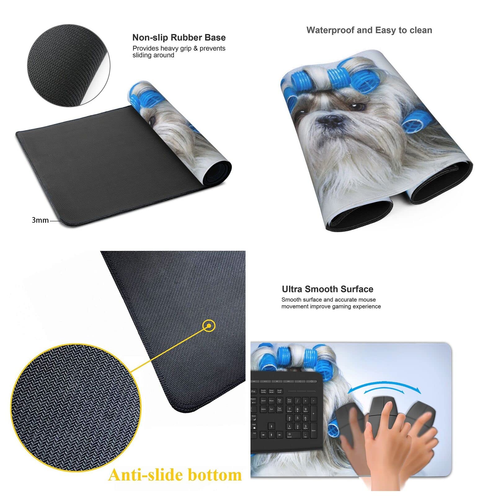 PAD Del Mouse Da Gioco Di Grandi Dimensioni Tappetino Da Scrivania 3D In Gomma Nera PC, Tastiera Laptop Design Del Bordo Da 2,07 € | DHgate