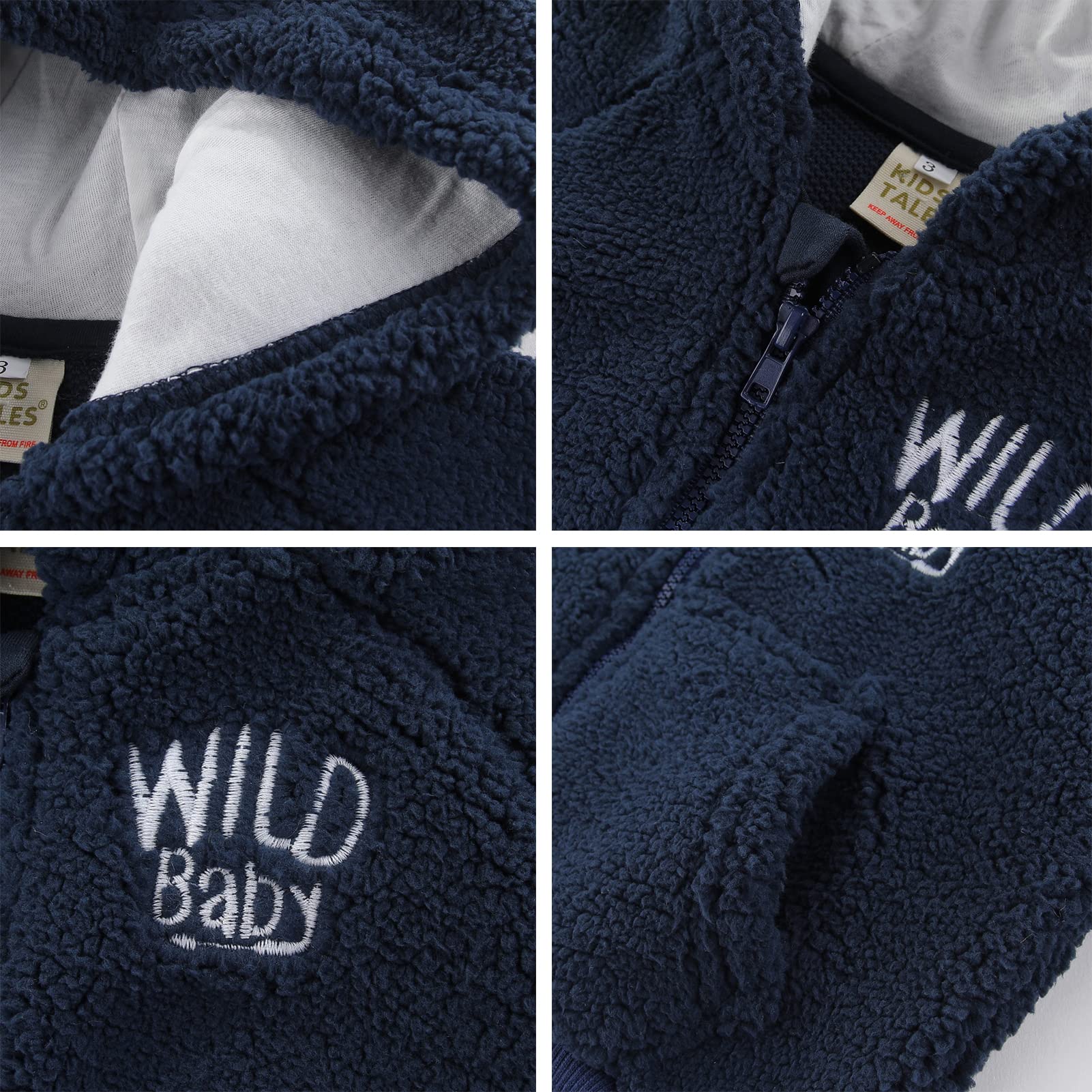 Bébé garçons filles dessin animé polaire veste à capuche manteau avec oreilles chaud vêtements d'extérieur manteau Zip Up manteau