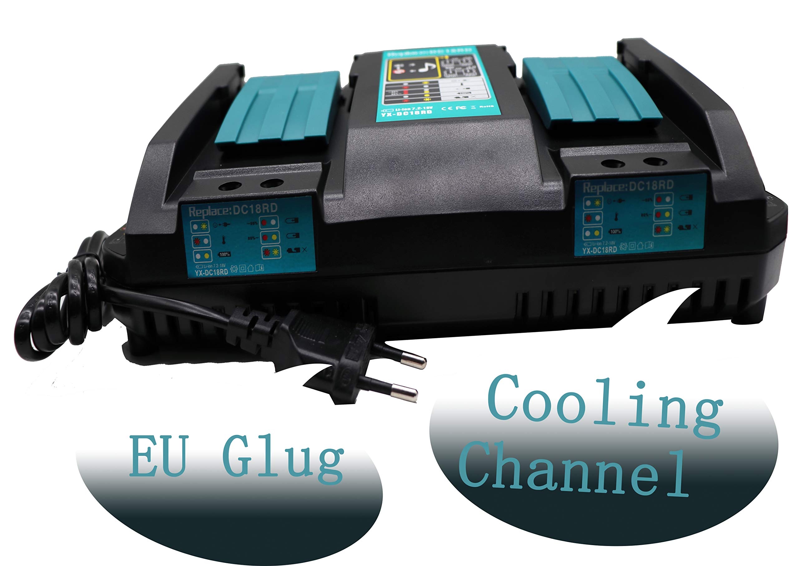 Kit MKP3PT184 4 Baterías 18V 5Ah BL1850B + Cargador Doble DC18RD Makpac Makita 197626 8
