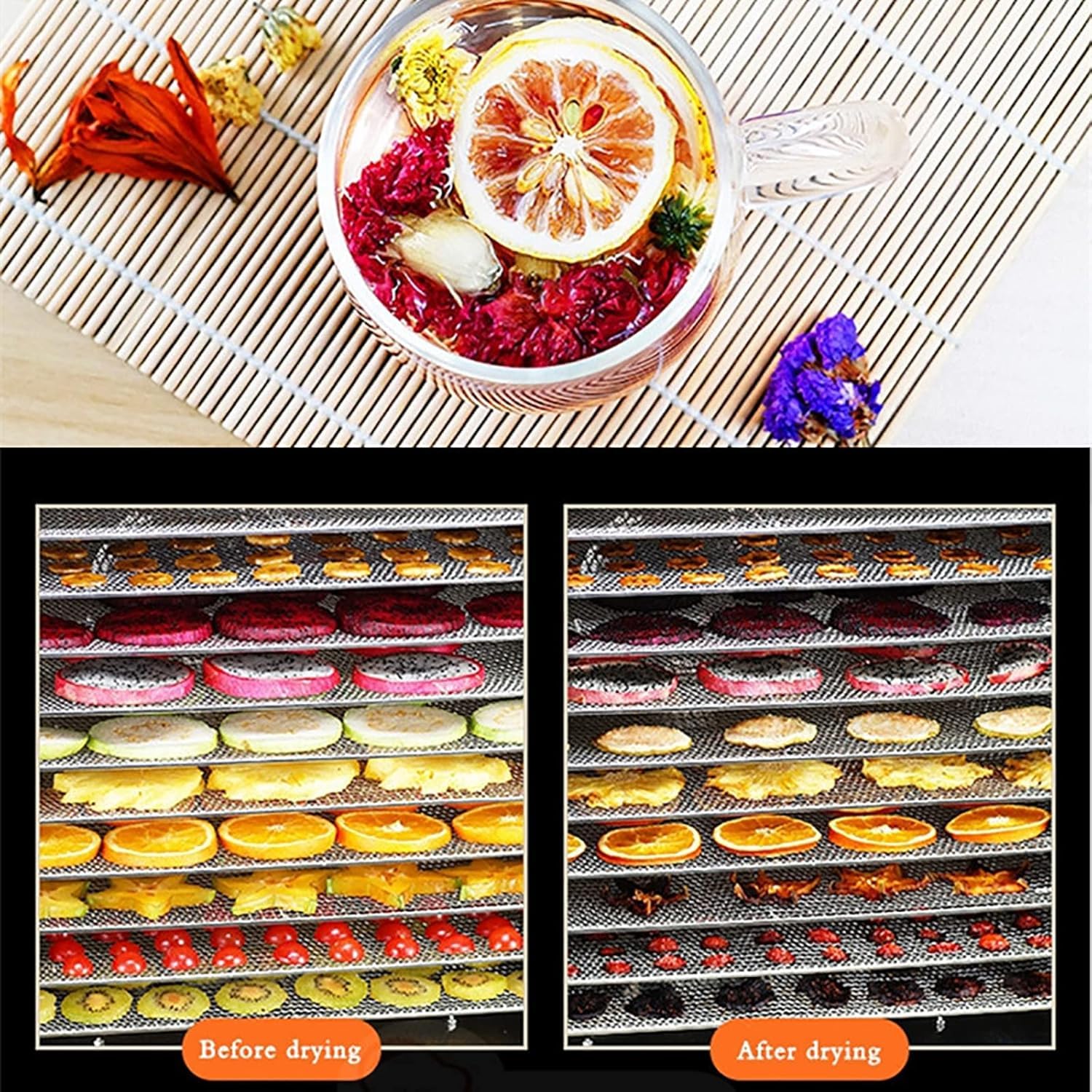 Deshidratador De Alimentos, Deshidratador De 8 Bandejas De Acero Inoxidable Para Alimentos Y Cecina, Liofilizador Doméstico, Liofilizador Para Frutas, Carnes, Golosinas Para Perros Y Verduras.