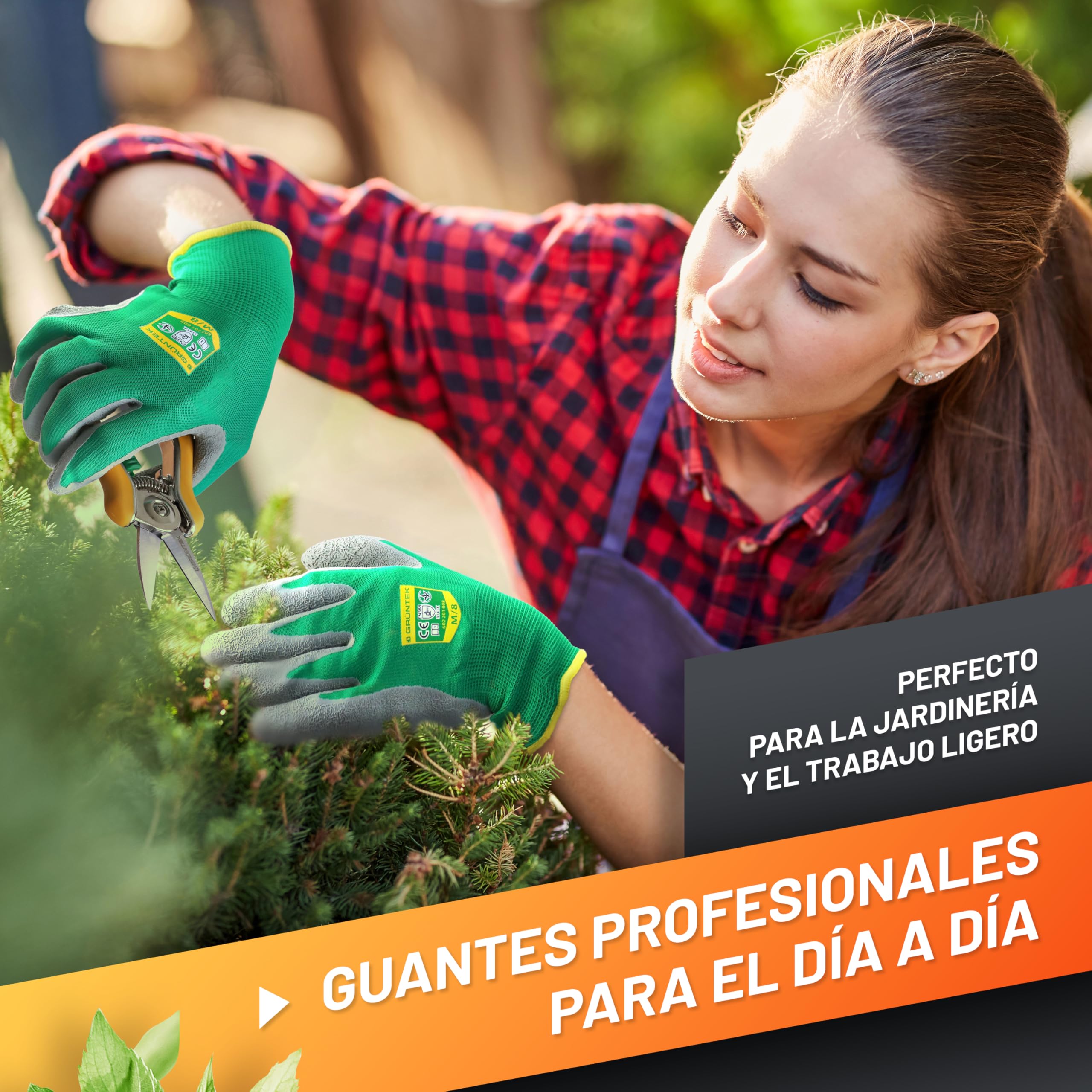 GRÜNTEK Guantes de Trabajo Jardinería 15 PARES para Hombre y Mujer Talla L/9 Guantes de Seguridad Palma de Latéx