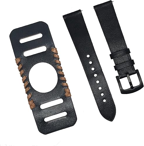 Miniatura 8 de Correa de reloj de cuero genuino de 0.866in, compatible con reloj de 0.866in de ancho, Galaxy Watch 1.811in, Gear S3, Fossil