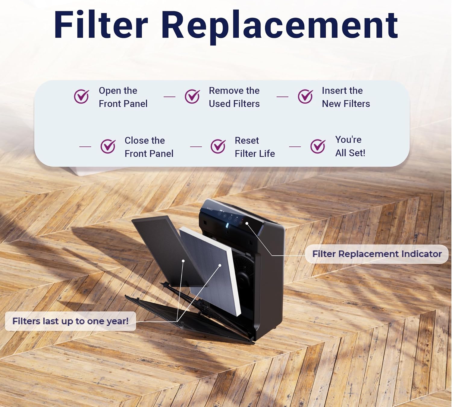 Genuine Winix Filter Q –1712-0123-00 with Activated Carbon for Odor Control - Image 4