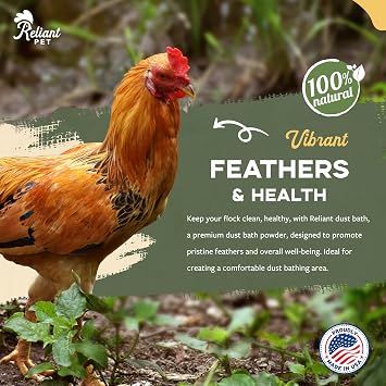 Chicken Dust Bath - 7lbs, Made in USA Natural Dust Bath for Chickens - Ideal Chicken Dust for Bath Tub Mix - Poultry Dust Powder for Chicken Coop