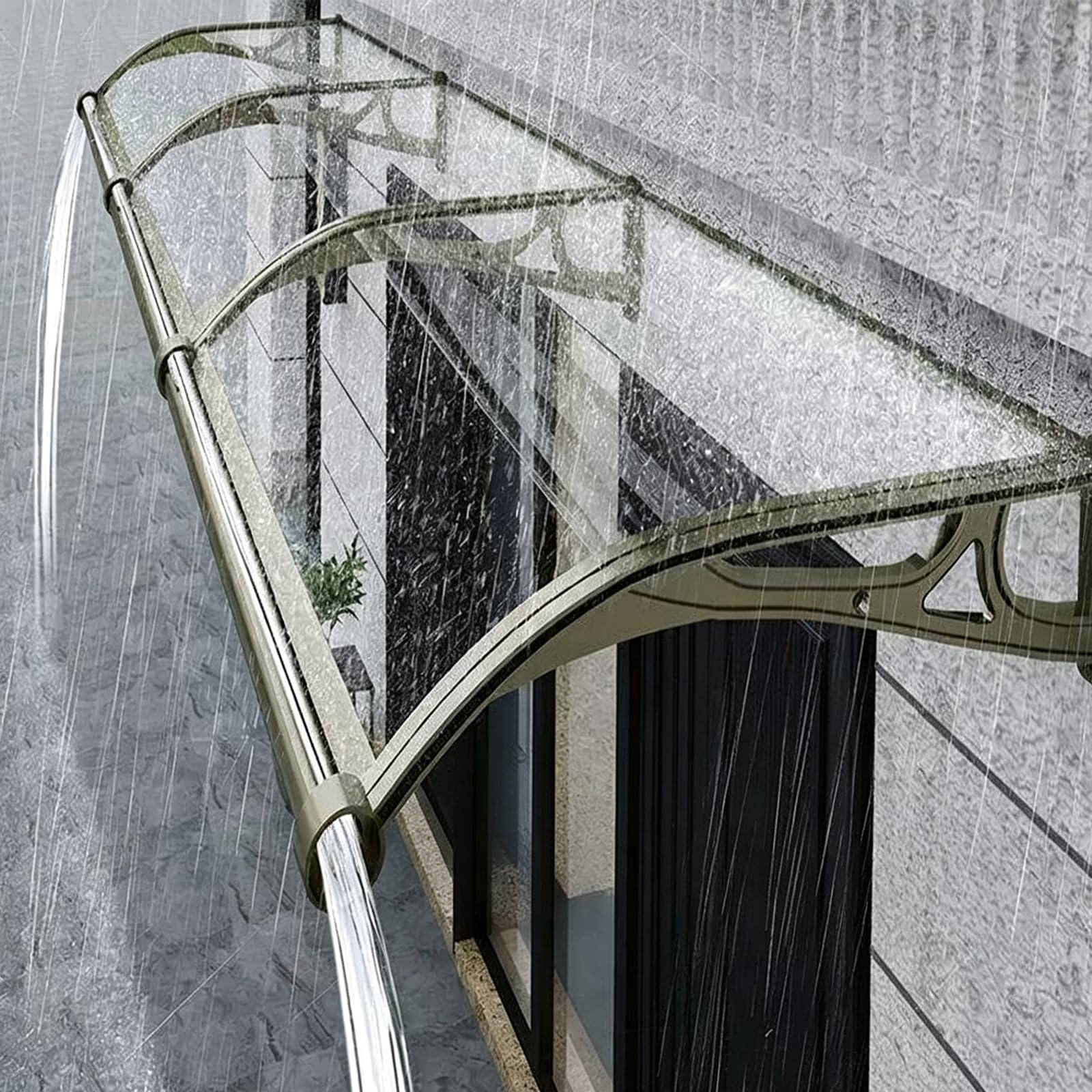 Auvent Fenêtre Résistante Toit Abri Contre la Pluie et UV,Auvent de Véranda (80x600cm)