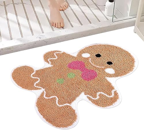 Miniatura 5 de Alfombra de baño de pan de jengibre, alfombra de Navidad, bonita alfombra de baño de jengibre, alfombra de baño de Navidad para decoración de baño