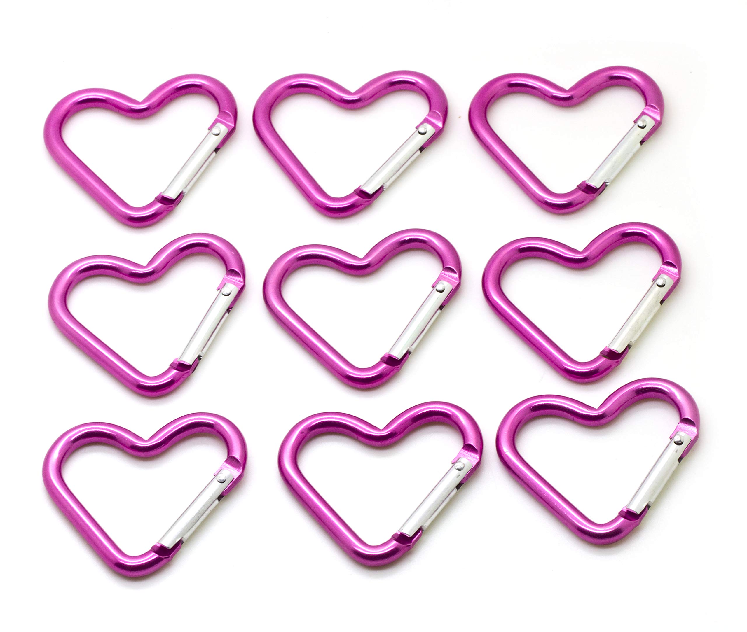 Heart Shaped Gift Aluminum Carabiner Hook Clip Key Holder Keychain Pack of 50 Pieces (Pink)