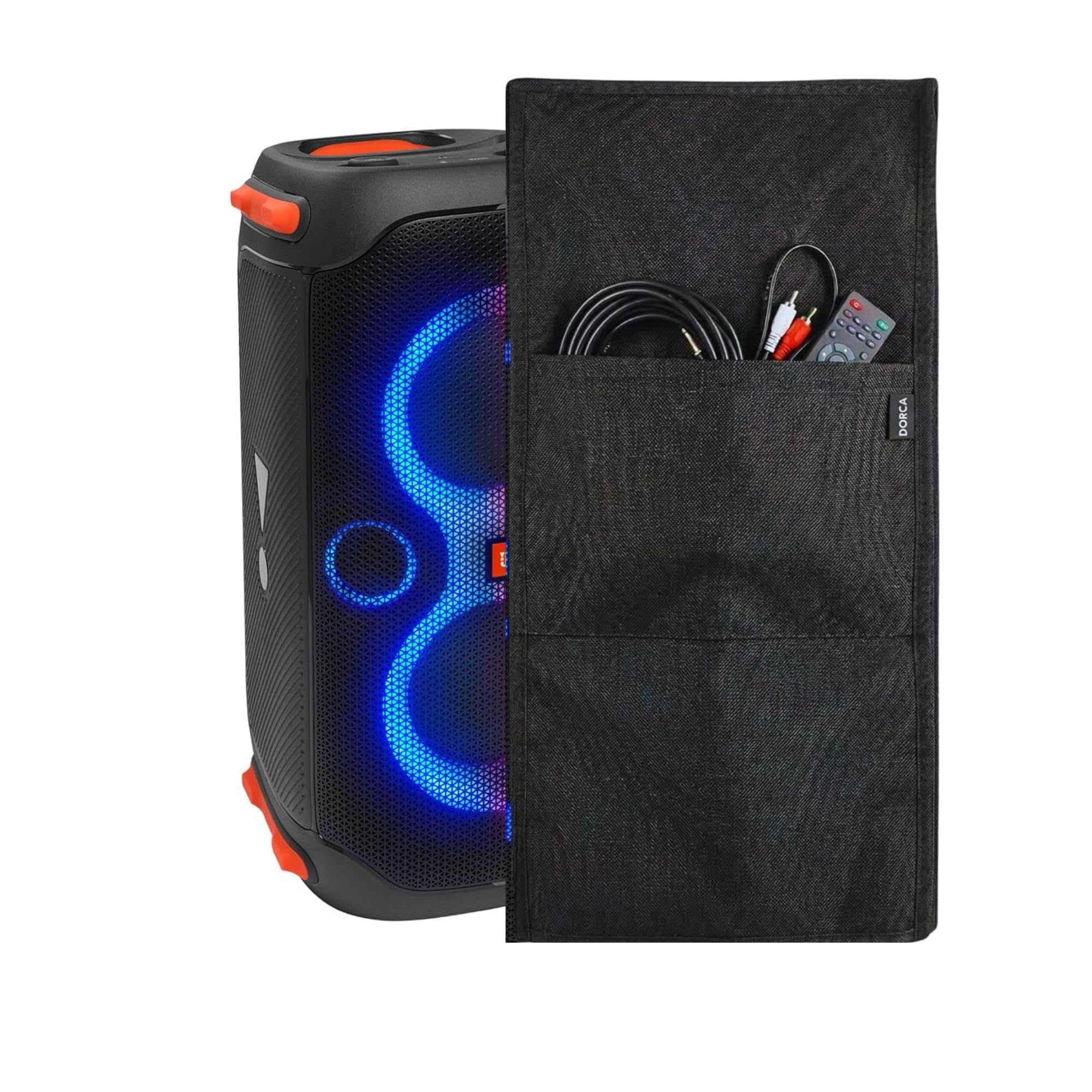 Dorca Dust Cover Compatible with JBL PartyBox Club 120 Speaker | Premium Dustproof & Scratch Resistant Protective Cover | Accessory Storage Pocket | Lightweight & Easy to Use | Black-image-27