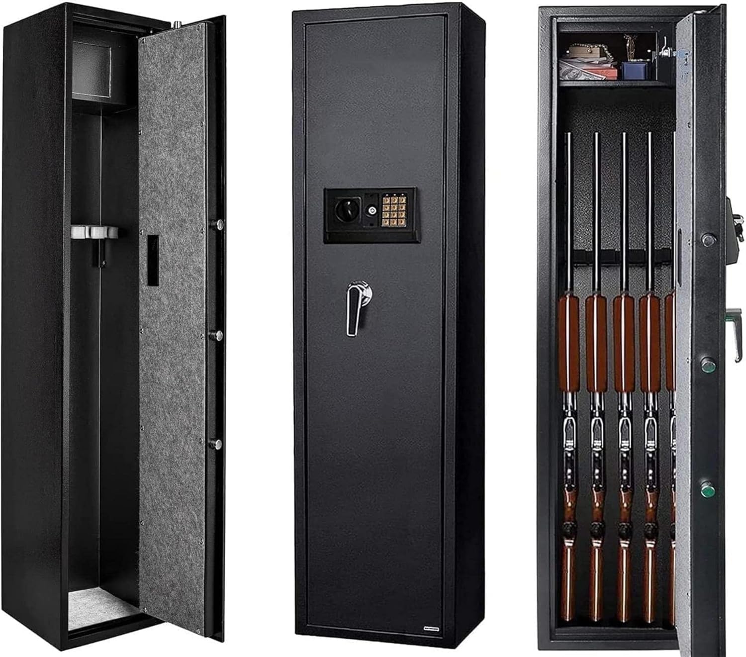 LUYIYI Caja de Seguridad ignífuga, Caja Fuerte Impermeable para Armario, Caja Fuerte para Rifle Grande, Caja Fuerte para Rifles domésticos y Pistolas, Acceso rápido, Cabina 5-6