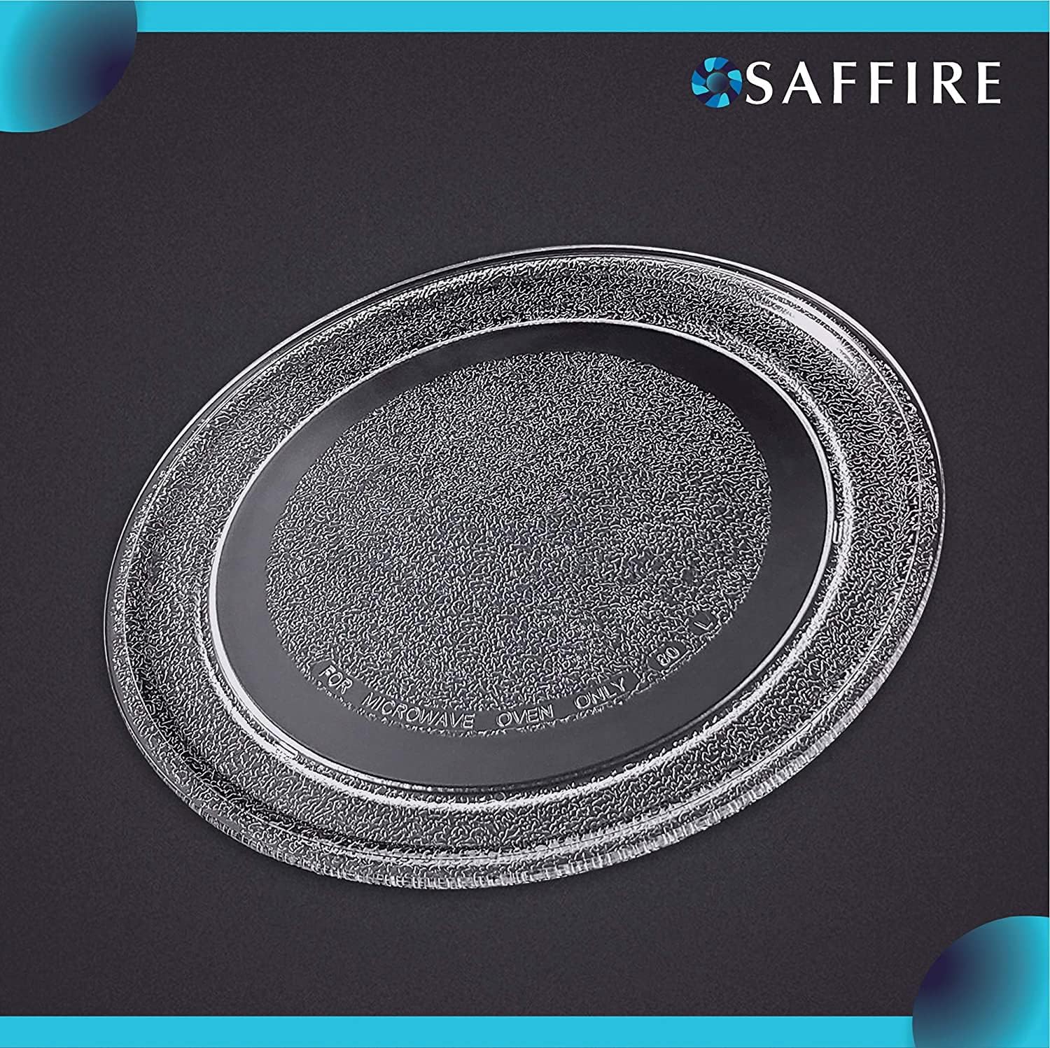 Saffire 9.6" / 24.5cm Small Glass Microwave Plate - Flat Bottom Plate (1) : Home & Kitchen