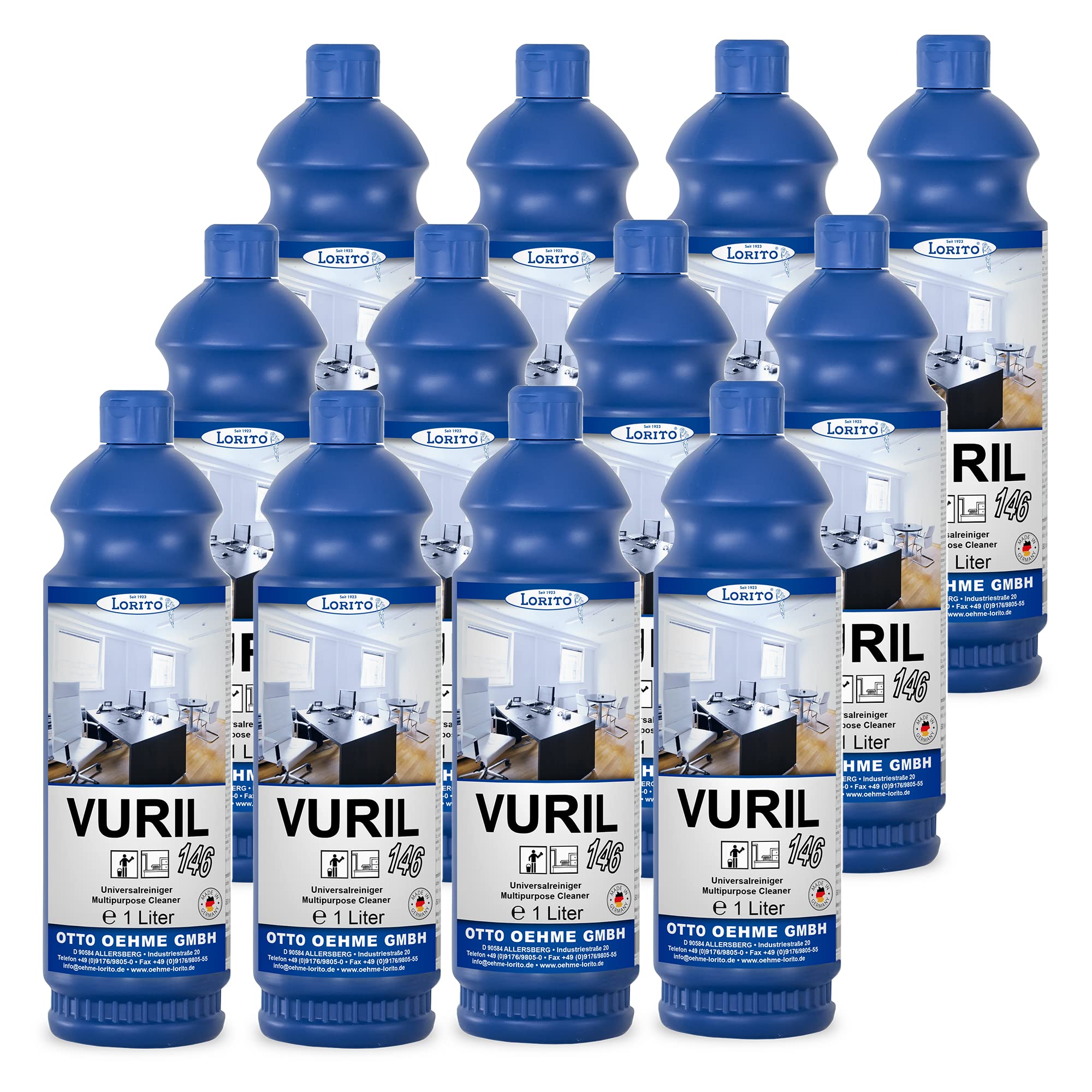 Lorito Vuril Universalreiniger, Allzweckreiniger für Fliesen, 12x 1L