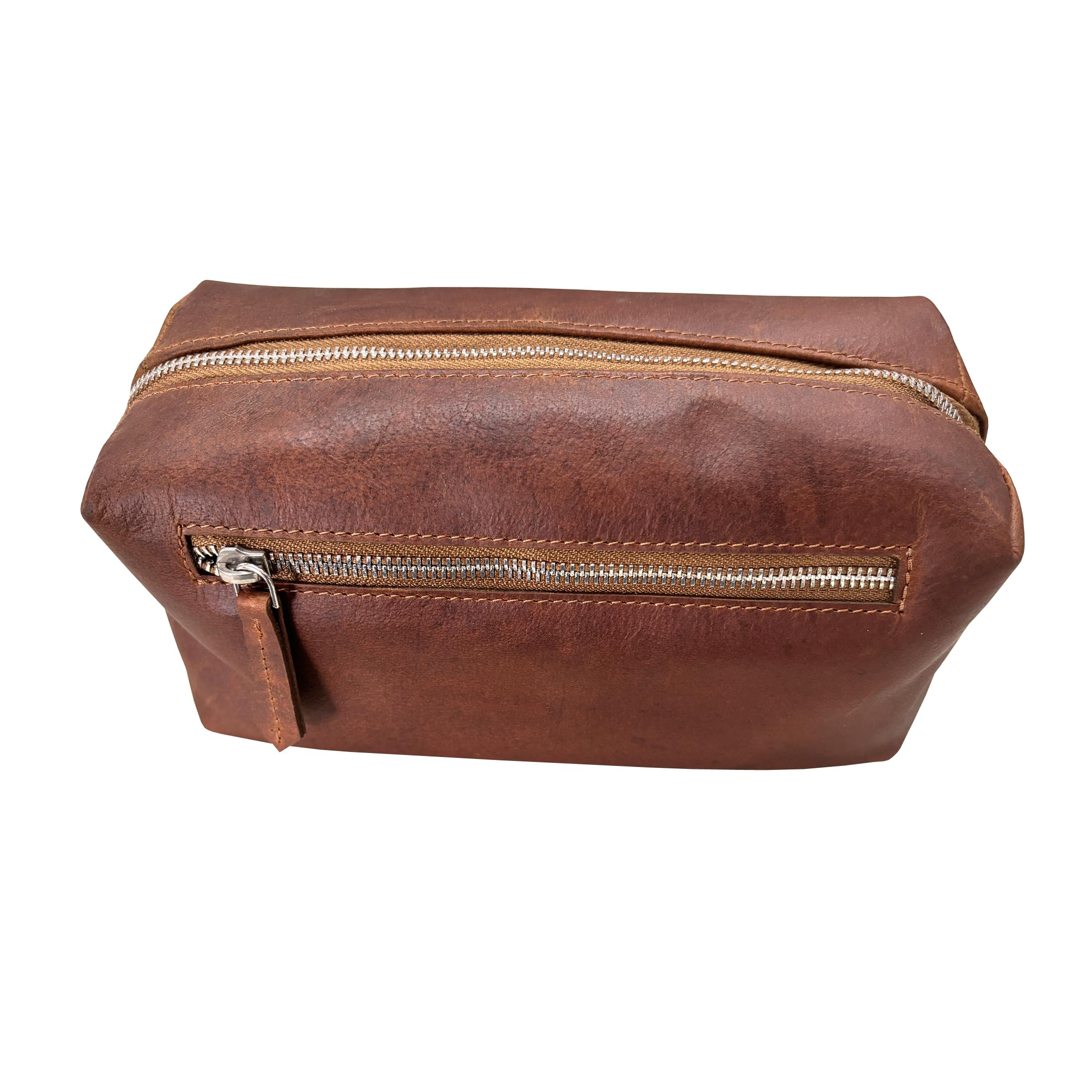 Neceser de piel auténtica para hombre – Kit Dopp organizador de viaje con cierre de cremallera – Bolsa de afeitado y aseo resistente al agua para viajes, gimnasio y viajes de negocios