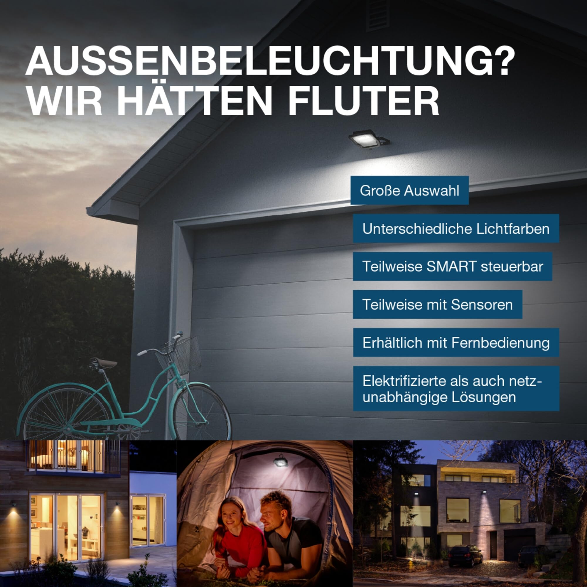 OSRAM Reflektor SMART+ WiFi z kamerą HD, ciepłe białe światło (3000 K), reflektor z czujnikiem ruchu i światła dziennego, 2000 lumenów, ściemnialny, IP44