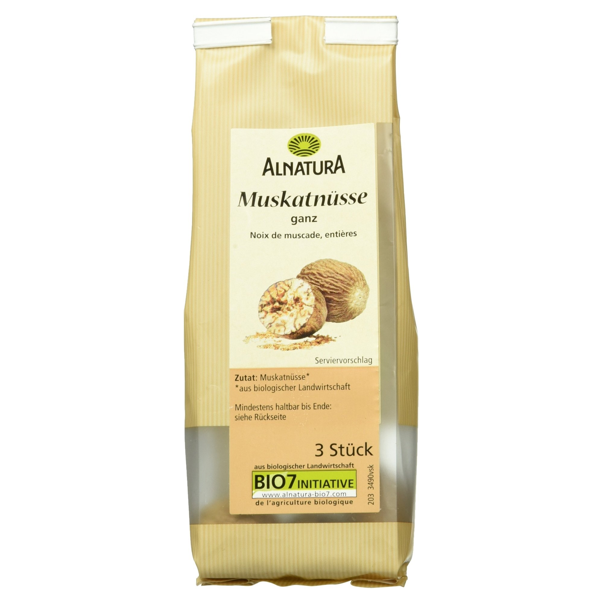 Alnatura Bio Muskatnüsse ganz, 3 Stück
