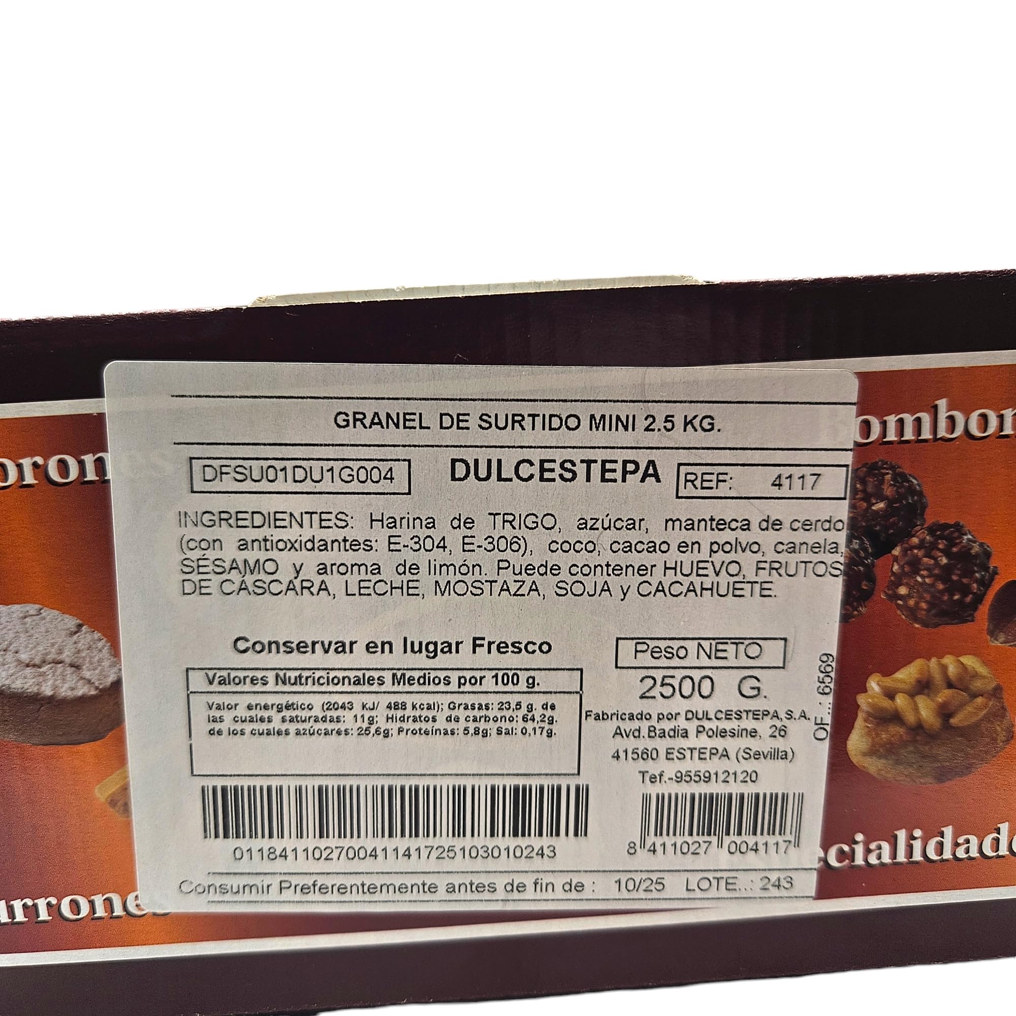 Polvorones Mini Surtidos DulceEstepa - Calidad Extra - 2,5 Kilos - Polvorón Coco - Polvorón Limon - Polvorón Chocolate - Polvorón Selección - Polvorón Canela - Mini Polvorones