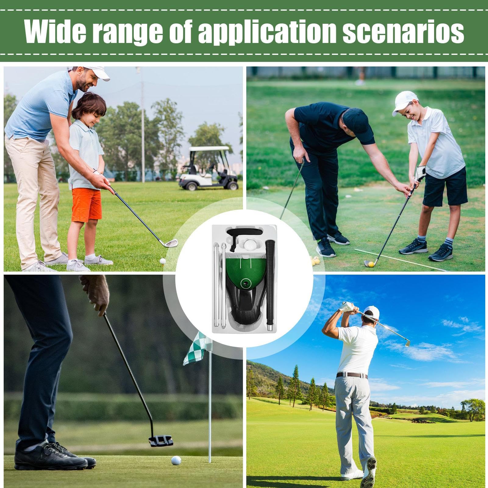 Putting Trainer para golf | Dispositivo de ejercicio ligero y resistente al desgaste para práctica de golf | Máquina de rebobinado automático de putter | Para hombres, mujeres, jóvenes y familia