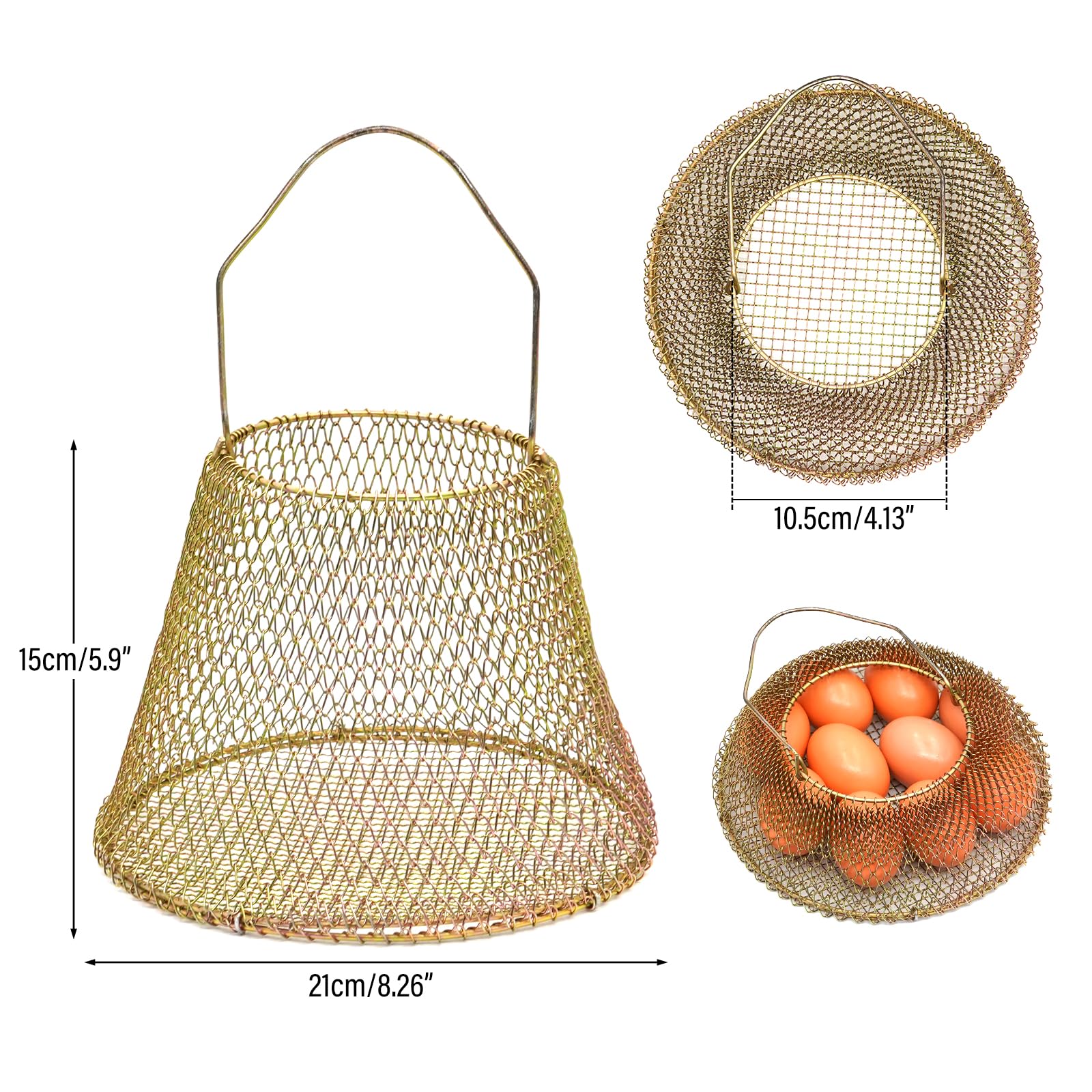 2 cestas de huevos para recoger huevos frescos, cesta de recogida de huevos, cestas de huevos para granja de huevos frescos, cesta plegable con asa, adecuada para granja, refrigerador y almacenamiento