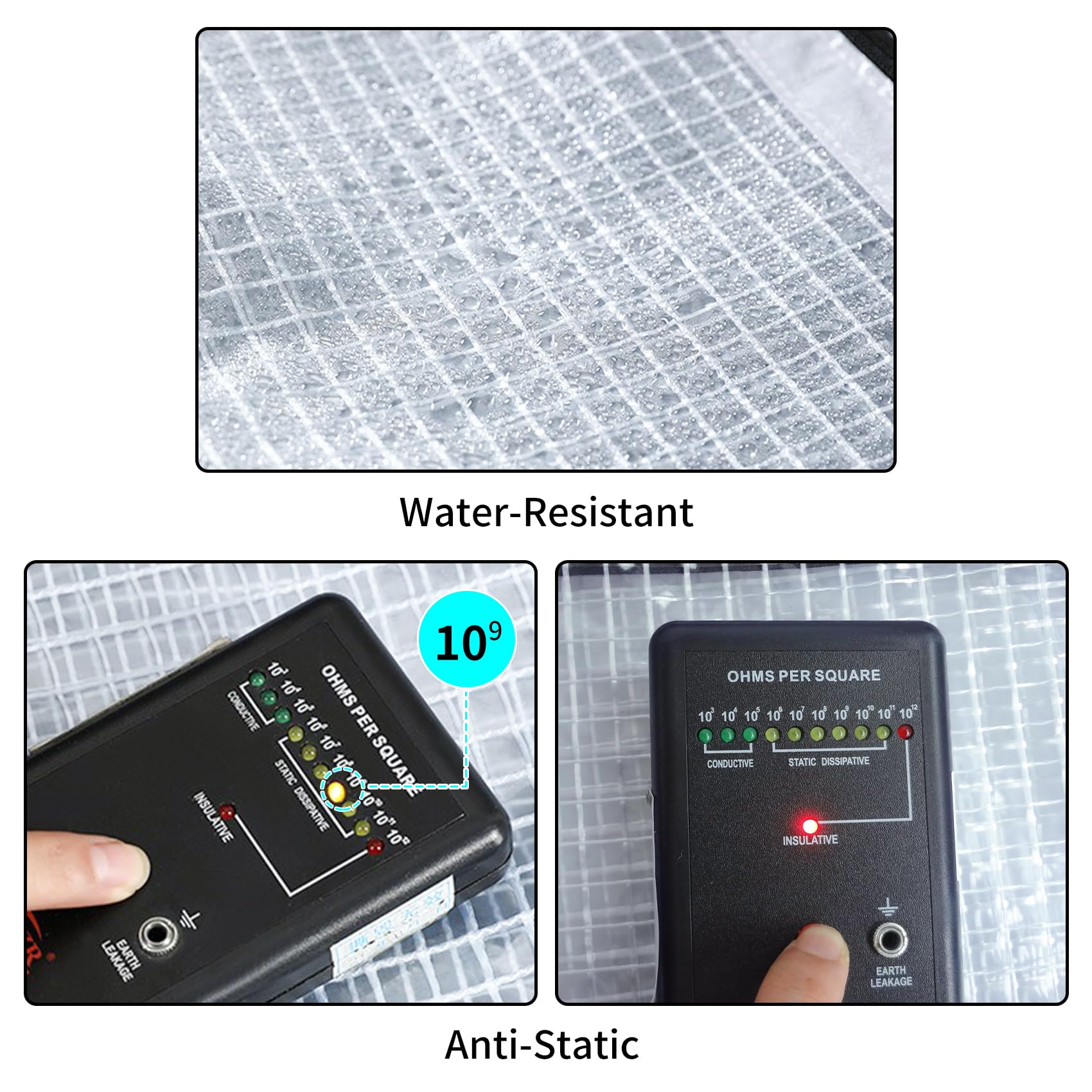 NOTAG Sac à bandoulière unisexe, sac à outils antistatique, sac à outils d'ingénieur imperméable en PVC transparent