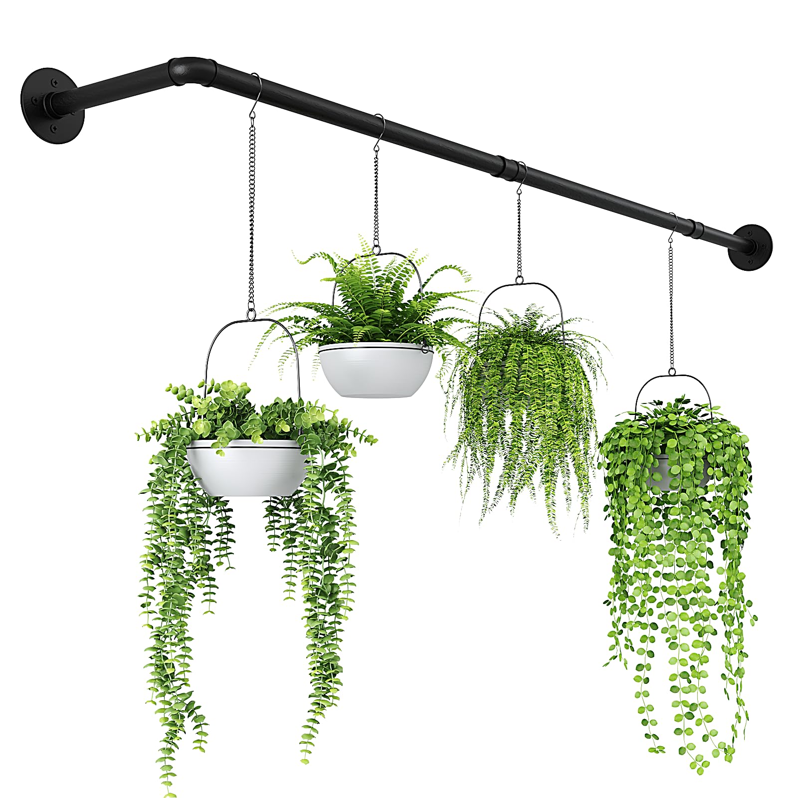 Amazon.com: Bamworld Hanging Planters Indoor Plant Hangers with Metal Rod ( Pot & Plant Not Included) 42in : Patio, Lawn & Garden