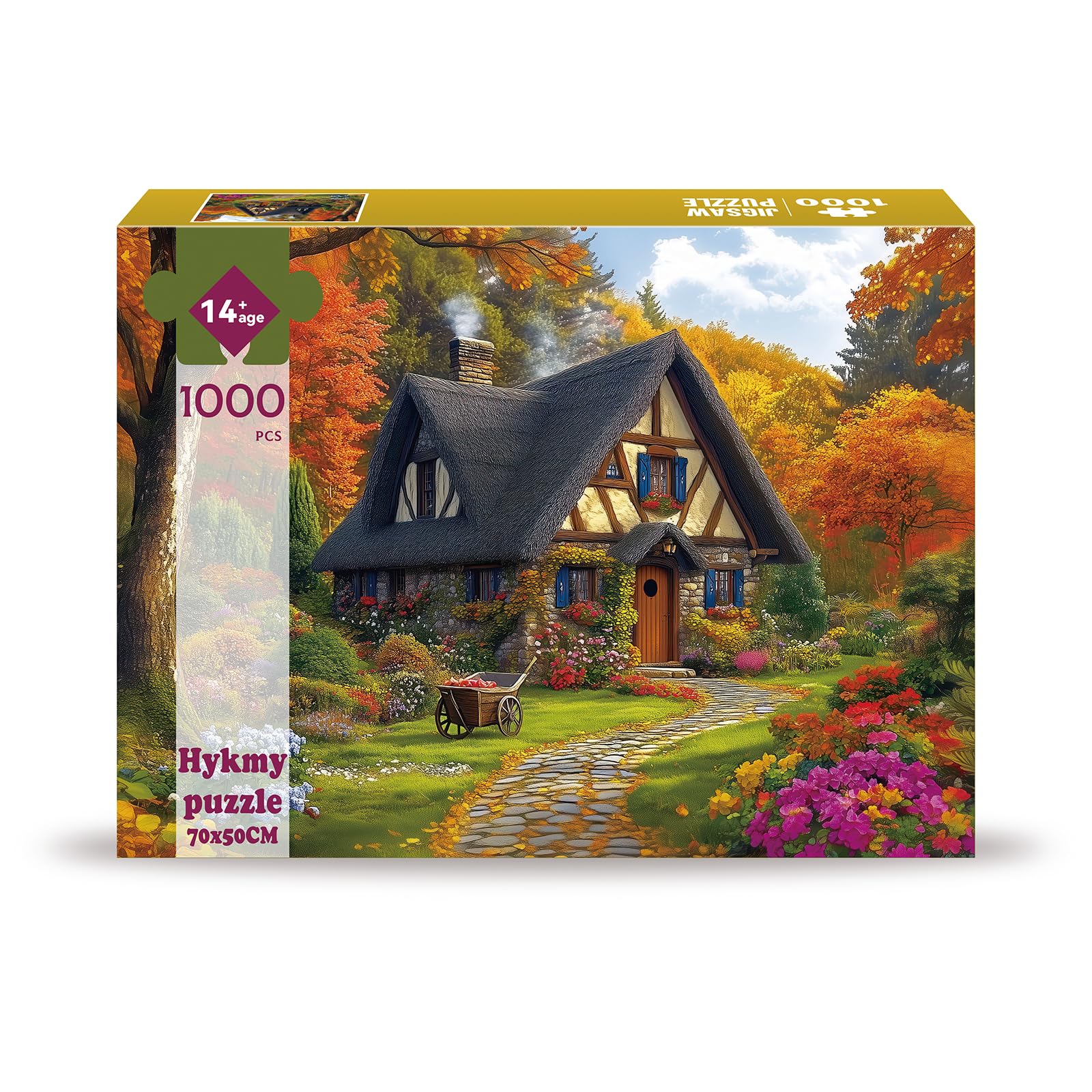 Hykmy Puzzle De 1000 Piezas Paisaje Otoñal – Cabana De Otoño, Juguete Educativo Y Desafiante Para Adultos Y Niños +14 Años