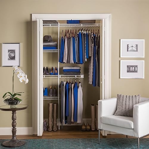 Rubbermaid - Sistema organizador de clĂłset 3 a 5pies estantes y varillas color blanco Rubbermaid - Sistema organizador de clĂłset 3 a 5pies estantes y varillas color blanco