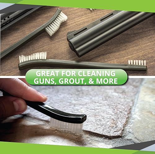 Miniatura 5 de SE Juego de 10 cepillos de limpieza de armas de doble extremo, kit de suministros de limpieza de armas, cepillos de cerdas de nylon de 7 pulgadas,
