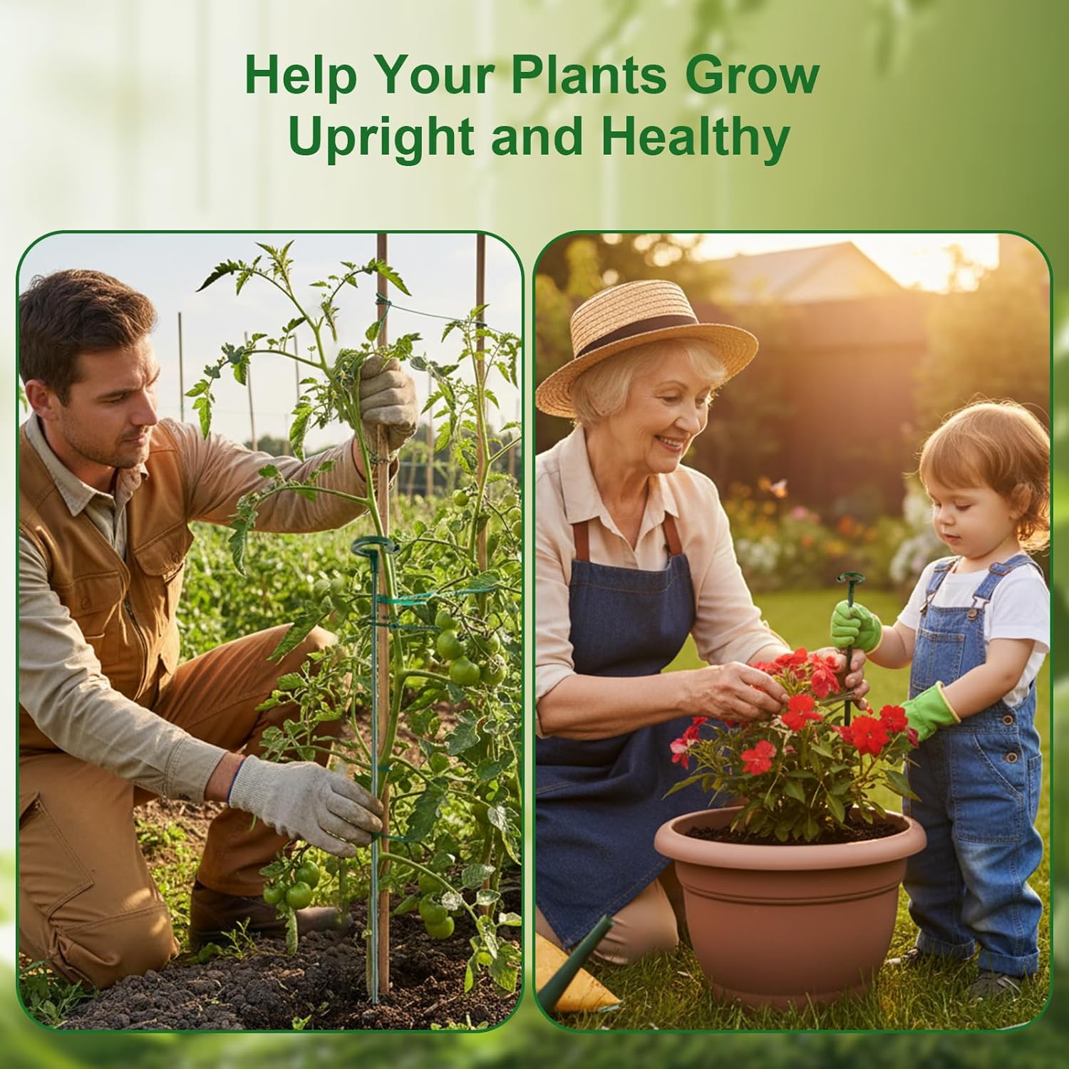 5Pack Plant Support Structures, 11'' Twig Plant Sticks with Orchid Clips Mini Scissors & Twist Ties, Flower Stakes for Plants Peony, Tomato Seedling, Marigold, Amaryllis, Sapling, Coreopsis