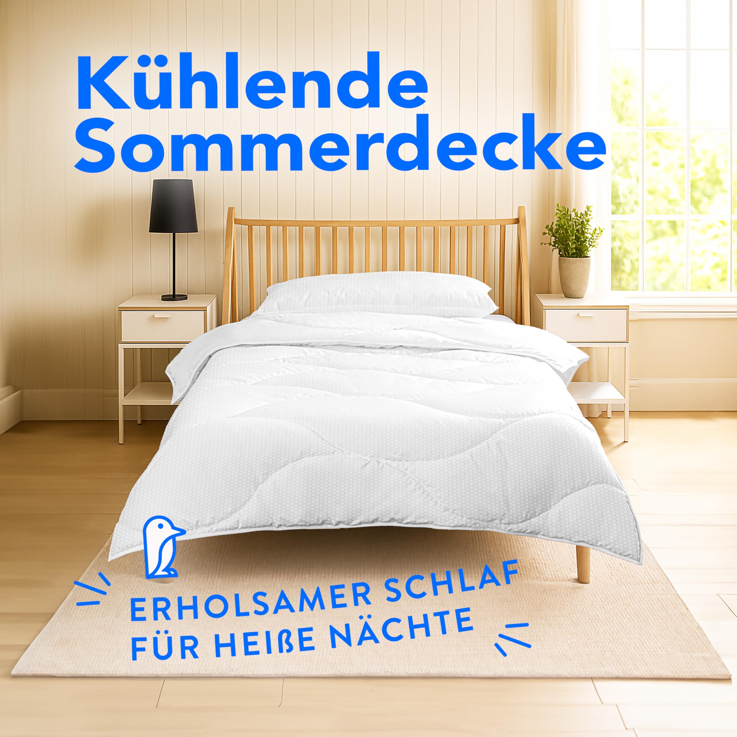 John Cotton Kühldecke für den Sommer 135x200 | Leichte Sommerdecke mit kühlender Technologie | Dünne Bettdecke 135 x 200 cm | Innovative, atmungsaktive & kühlende Decke