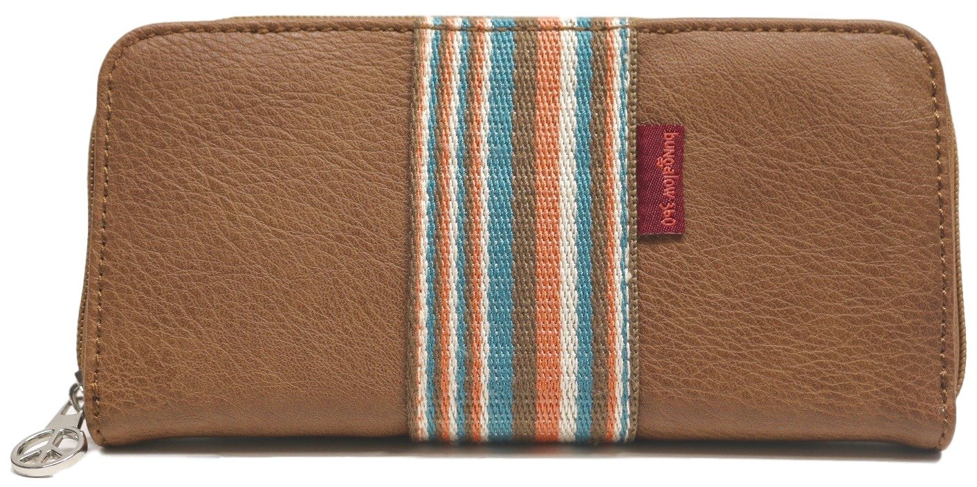 bungalow 360 Original Vegan Leather Striped Zip-Around Wallet