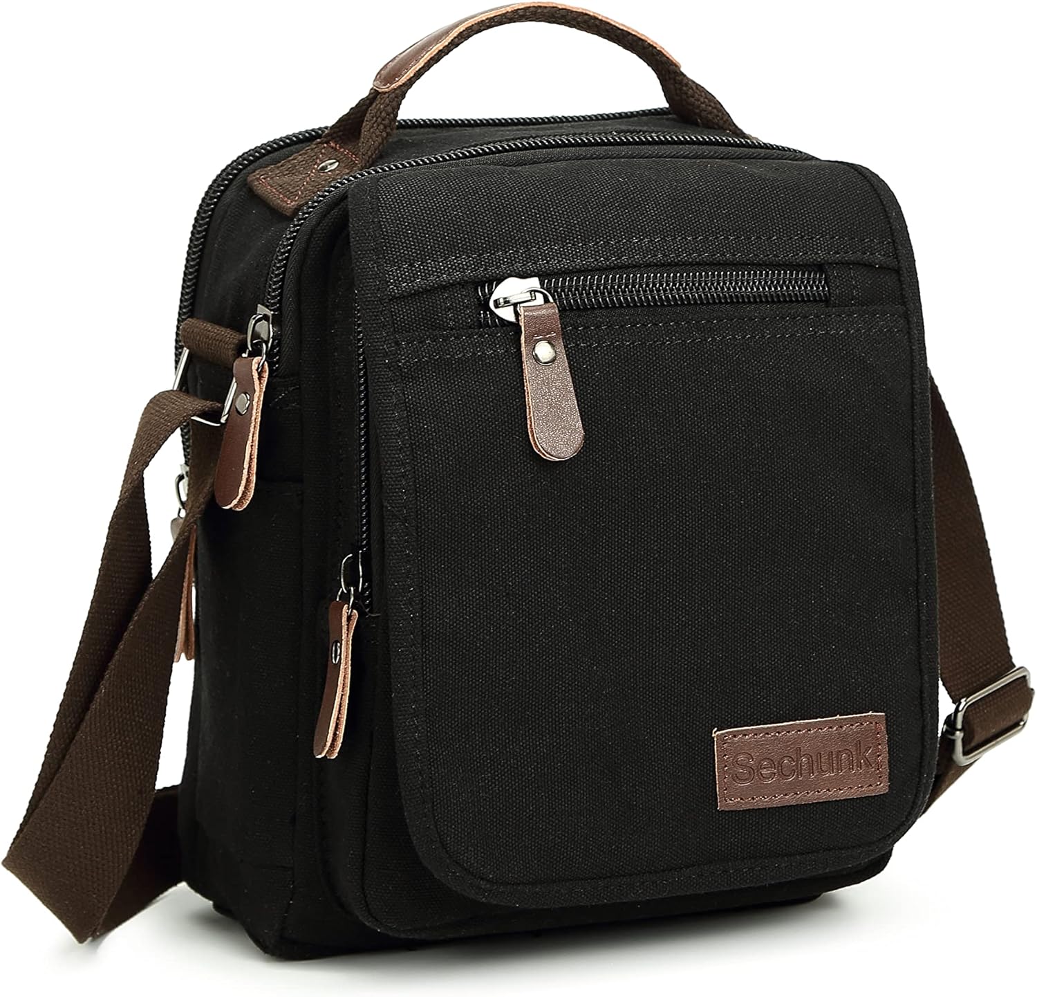 Sechunk Small Canvas Shoulder Bags Messenger Bag Travel Bag Business Bag Working Bag For Men Women - Image 2