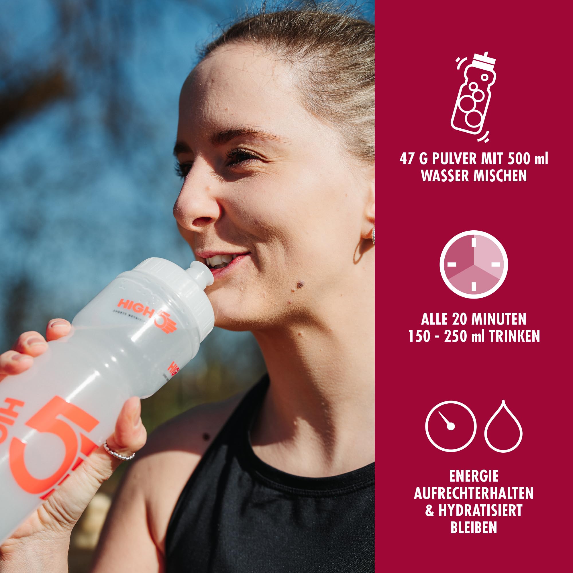 HIGH5 Sport Energy Drink - Isotonisches Getränkepulver mit Electrolytes - Kohlenhydrate Pulver & Elektrolyt Pulver für Endurance und Hydration - Natürliche Aromen, Vegan (Beere, 2,2kg, 46 Portionen)