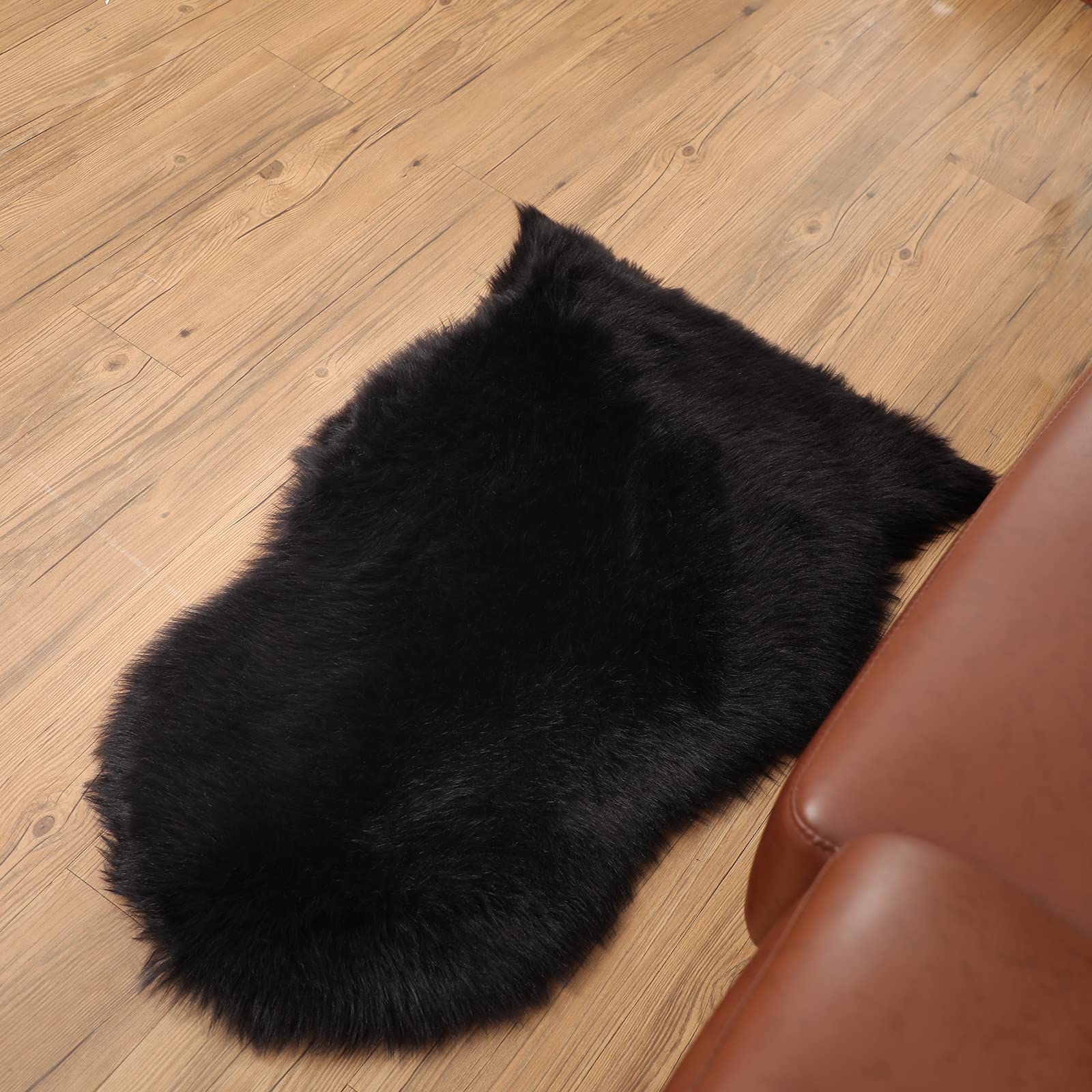 SXYHKJ Tapis Faux Peau De Mouton 60x90cm - Moquette Fluffy Douce Et Confortable - Gris