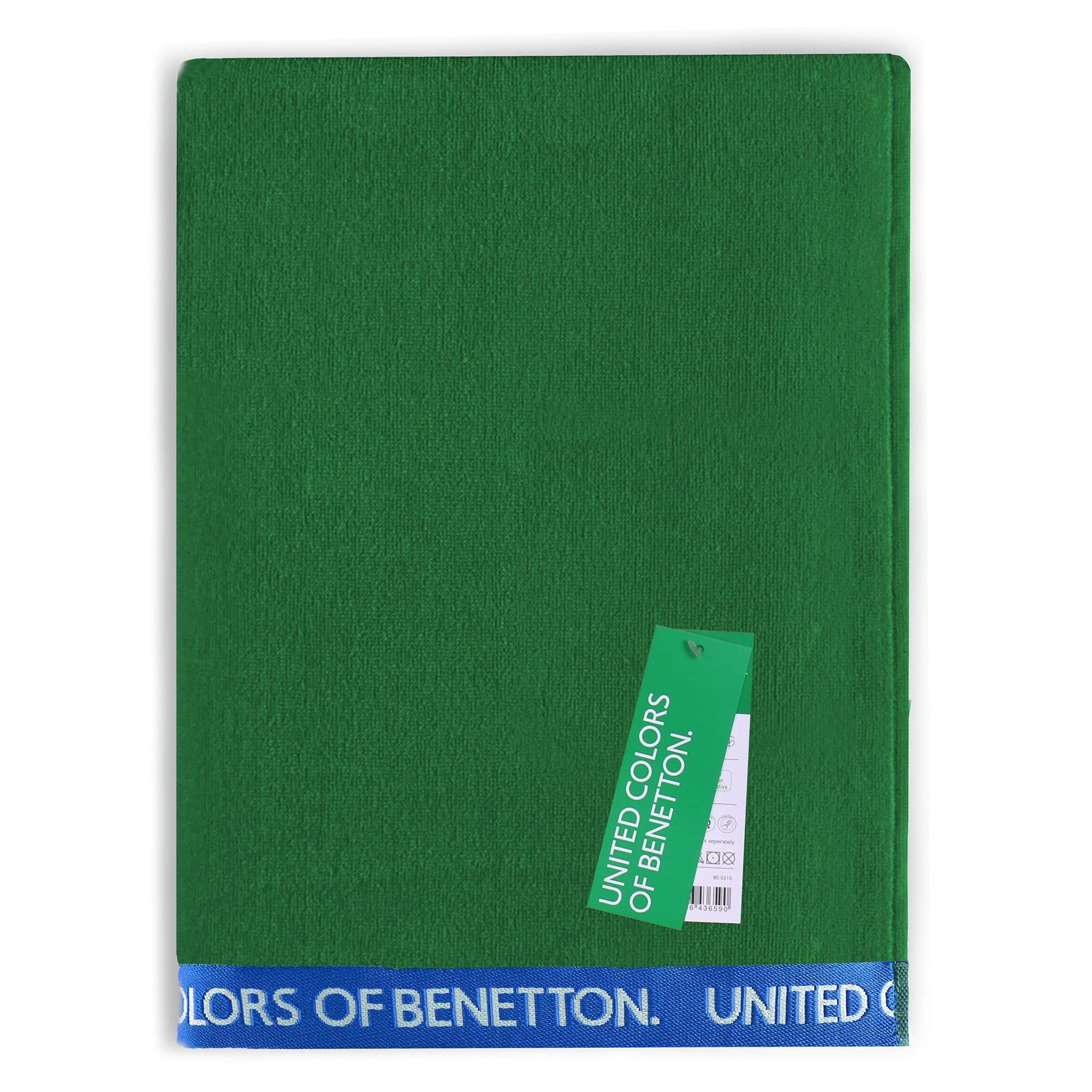 UNITED COLORS OF BENETTON, SET 2 TOALLAS DE PLAYA 90X160CM 380GSM VELOUR 100PercentALGODON VERDE CASA BENETTON, 90x160 c/u