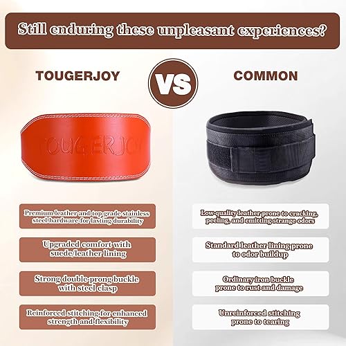 Miniatura 7 de Genuine Leather Weight Lifting Belt for Men Double Prong Power Belt Heavy Duty - Strong, Stabilizing Back Support for Deadlifts, Squats Powerlifting
