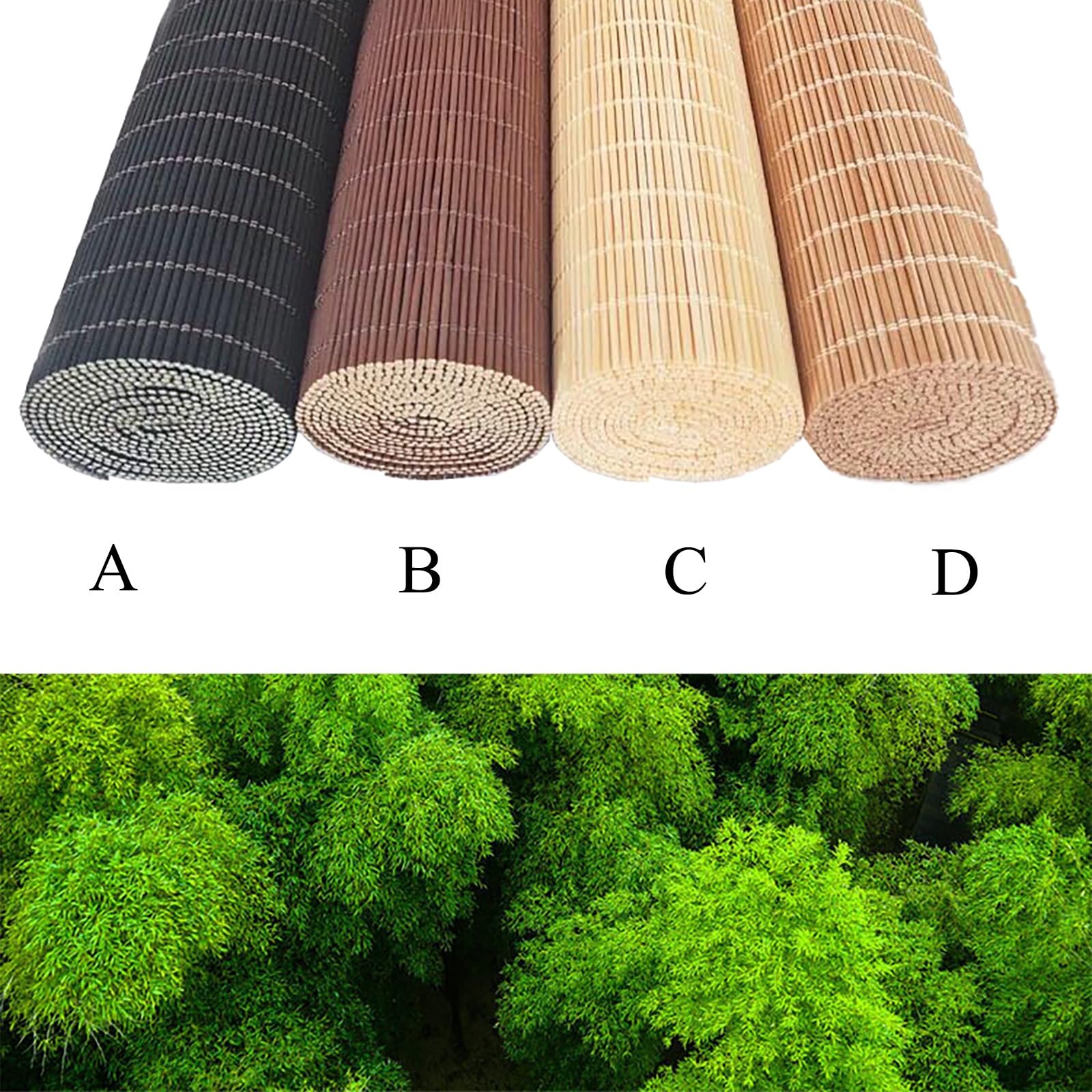 Rideau en Bambou Abat-Jour en Roseau Enroulable, Naturel, Rideaux De Protection, Rideau en Bambou Tissé À La Main, Stores De Patio Pare-Soleil, Stores D'intimité Enroulables Extérieurs (Color : B, S