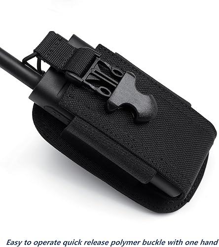 Miniatura 5 de TACNEX Funda universal de radio táctica soporte de radio elástico bolsa para walkie talkies de dos vías funda de nailon con correa Molle clip para