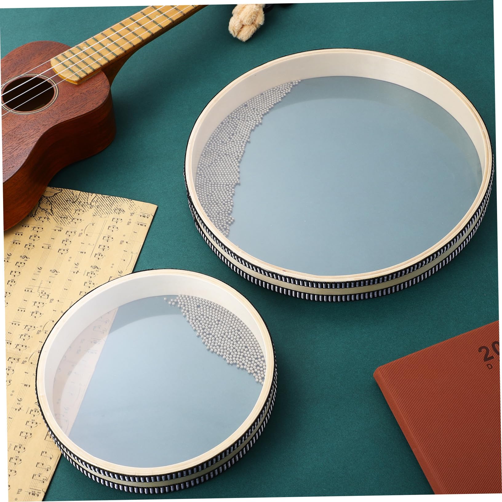 Tamburo Oceanico 2 Pezzi a Percussione in Legno e Plastica, Portatile e Leggero Sfere Di Acciaio, Adatto a Musicisti Di Tutte Le Età e Ambienti Musicali