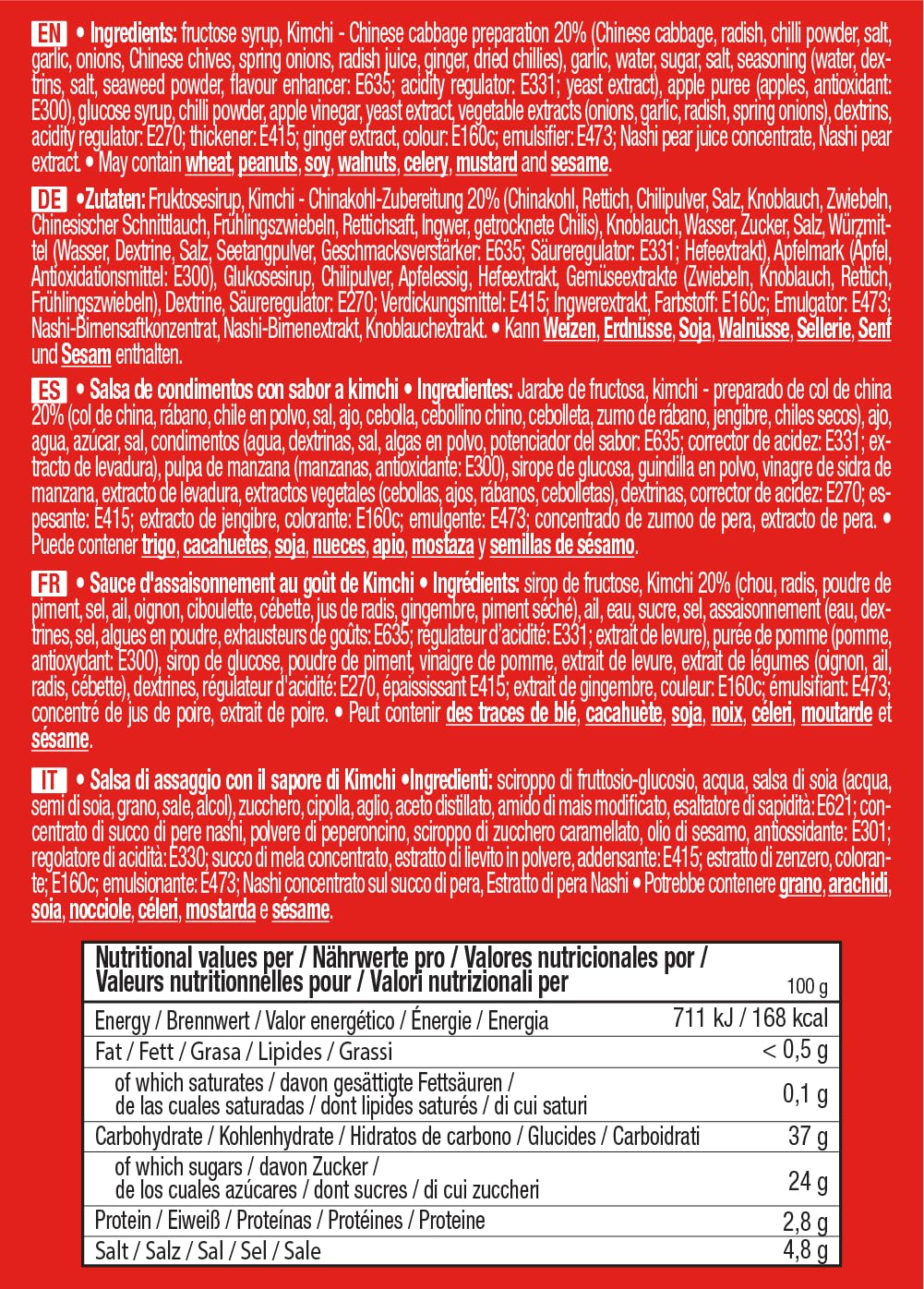 Salsa Kimchi Coreano Picante y Dulce 320g - Salsa Crujiente para Cocinar
