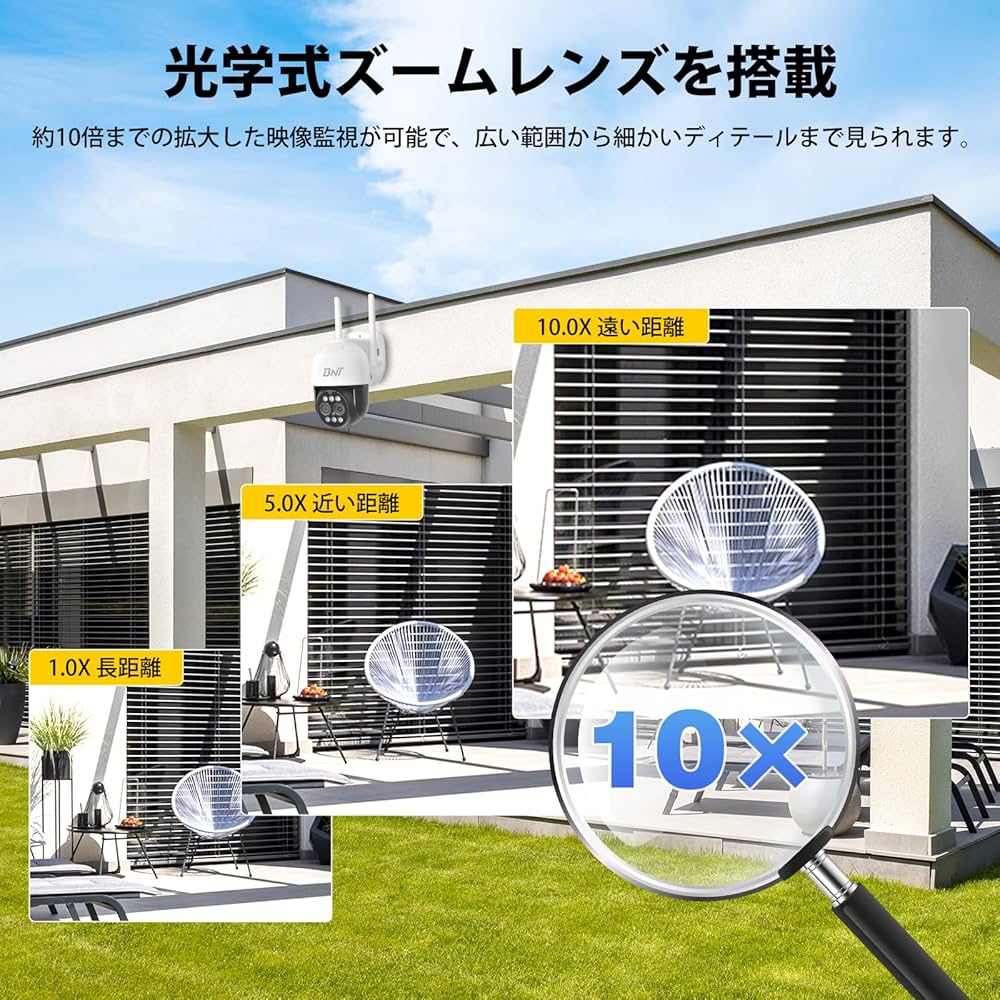 Amazon.co.jp: 【500万画素・360°PTZ機能搭載】BNT ワイヤレス