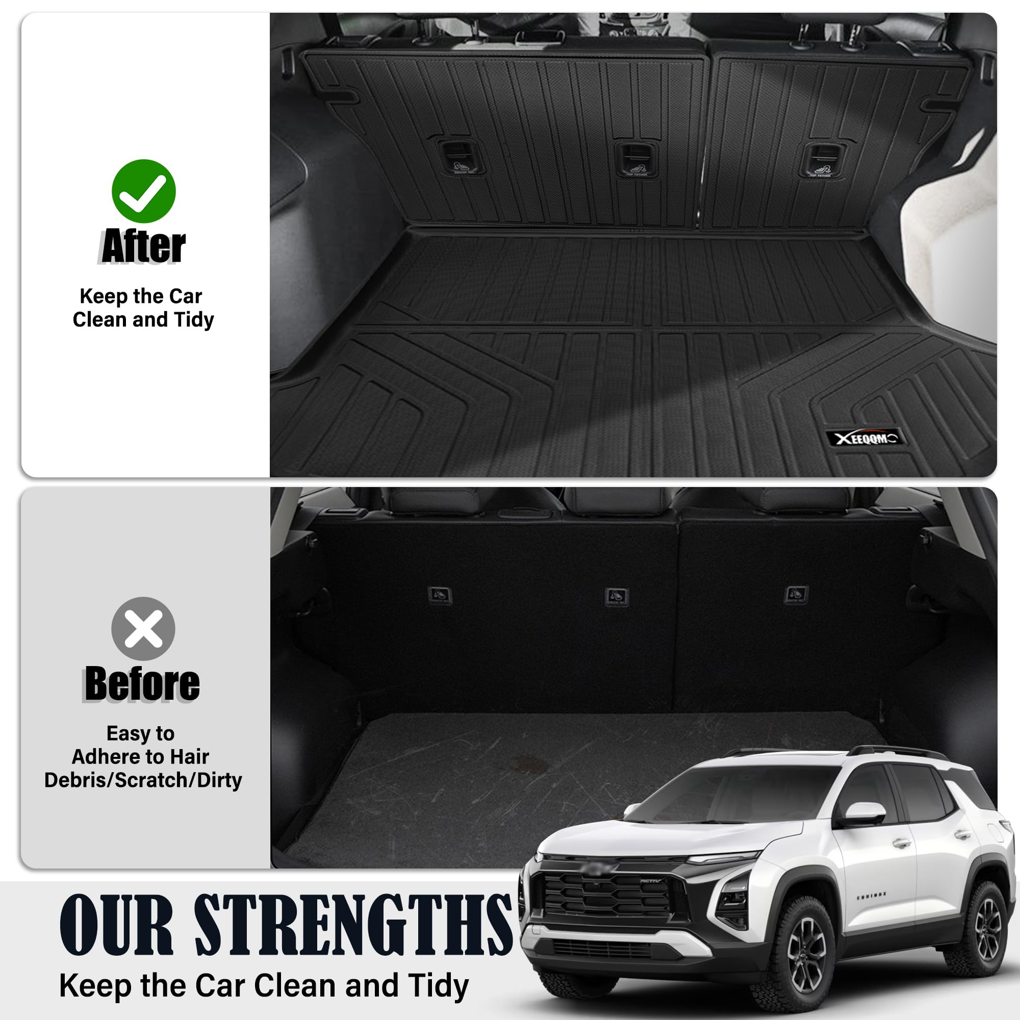 Cargo Mat For 2025 2026 Chevrolet Equinox Fuel (Not For EV) GMC Terrain Trunk Mat Trunk Liner Cargo Liner TPE Back Seat Cover