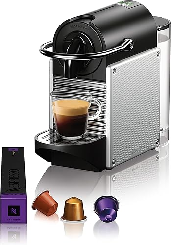 Nespresso Pixie Coffee and Espresso Machine by De'Longhi with Milk Frother, Aluminum Nespresso Pixie Coffee and Espresso Machine by De'Longhi with Milk Frother, Aluminum